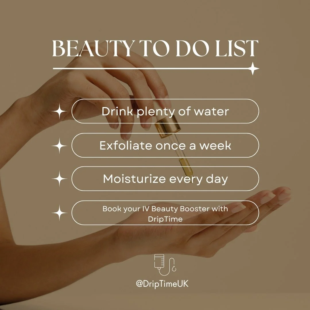 ✨ BEAUTY TO-DO LIST ✨

A little self-care goes a long way toward feeling and looking your best! Here&rsquo;s your ultimate #BeautyToDoList to glow from the inside out:

🌊 Stay Hydrated &ndash; Drink plenty of water daily to keep your skin radiant an