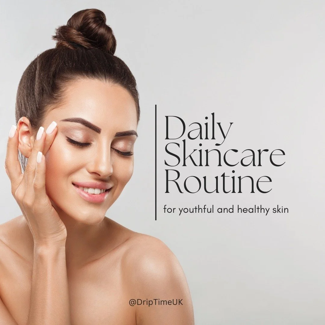 ✨Daily Skincare Routine to Youthful, Healthy Skin ✨

Healthy, glowing skin starts with a great skincare routine and is boosted by nourishing it from within. Here's the perfect routine to keep your skin radiant:

💧 Cleanse: Start your day by washing 