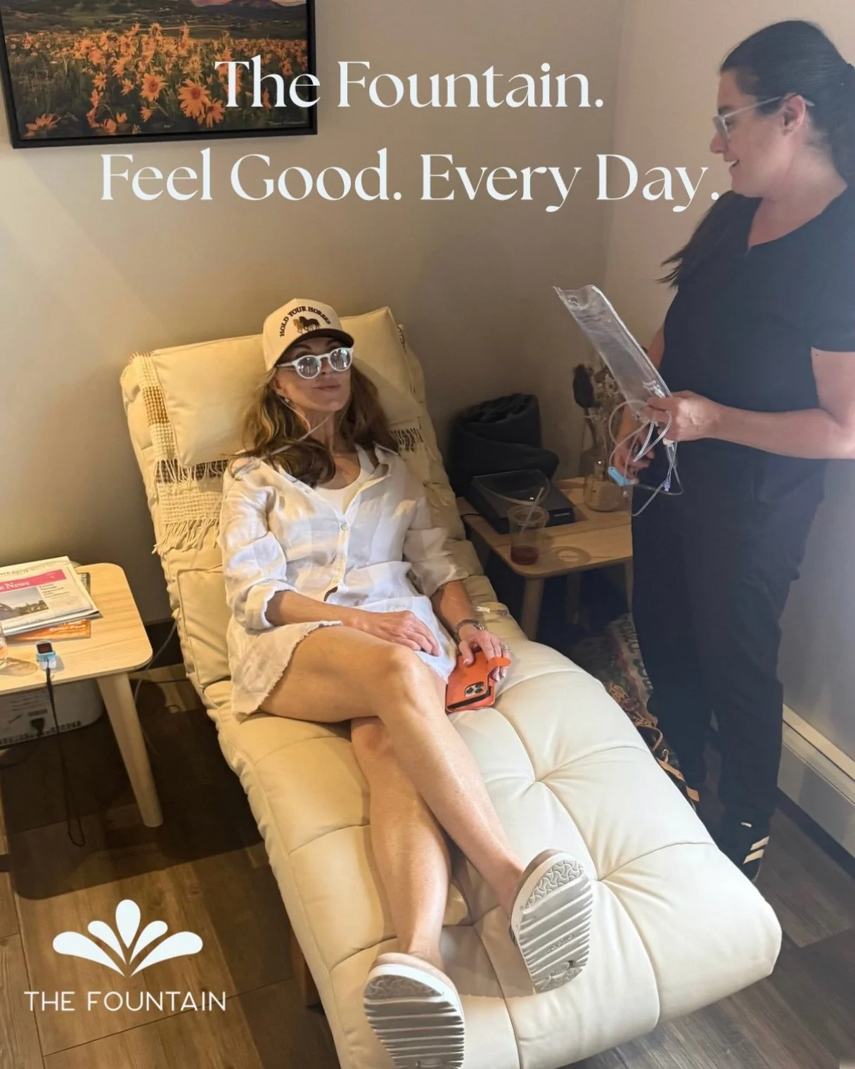 At The Fountain, wellness is about supporting your body so you can keep doing what you love. 

Our IV hydration therapy delivers fluids, vitamins, and nutrients directly into the bloodstream, making it a convenient option for hydration, recovery, ene