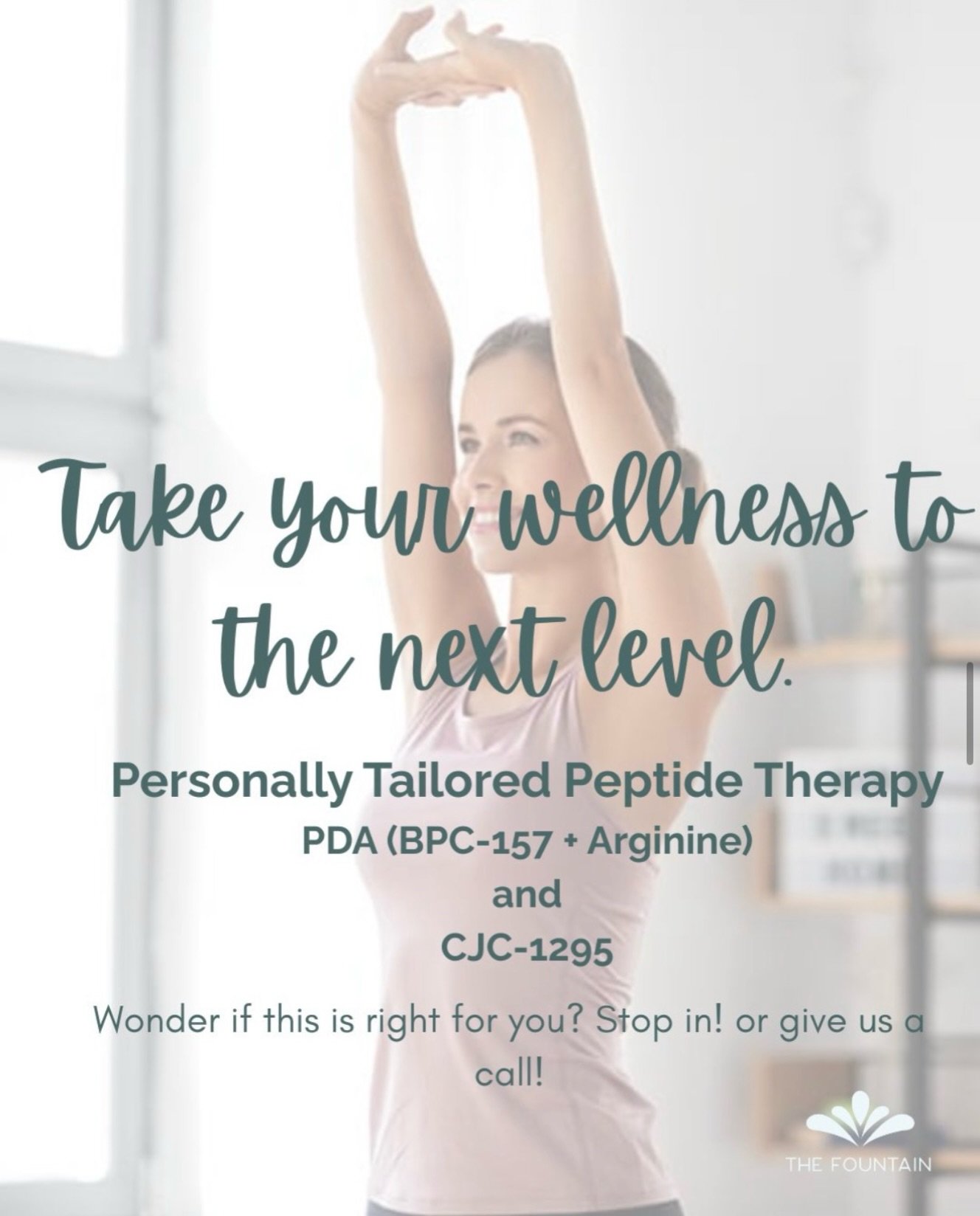 For those ready to take their wellness to the next level:  PDA and CJC-1295 are now available for individualized at-home injections. (More Peptide discussion ahead).....

PDA (BPC-157 + Arginine)
&bull; Combines gut and tissue healing support with im