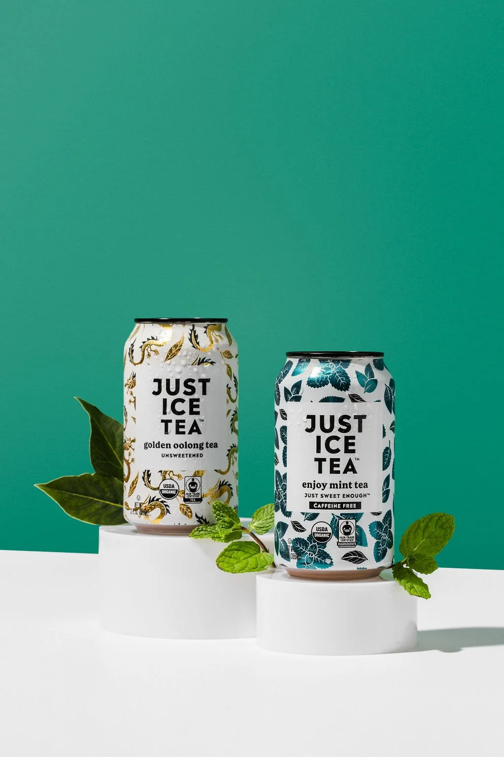 Two products in a studio for a brand photoshoot