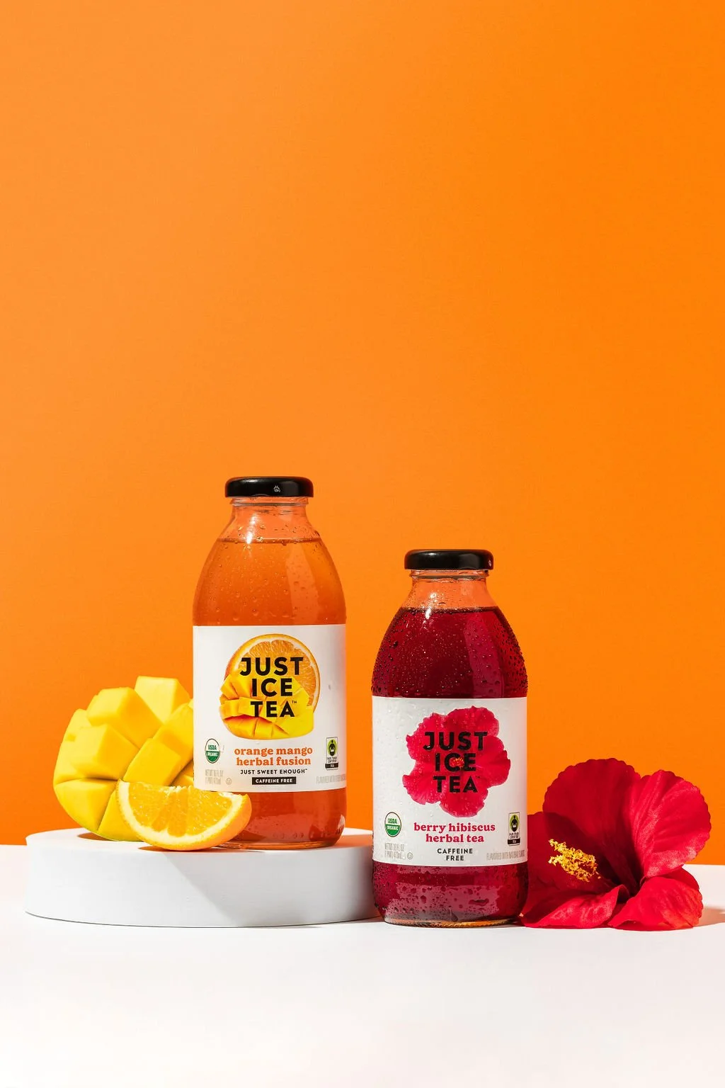 Two products in a studio for a brand photoshoot