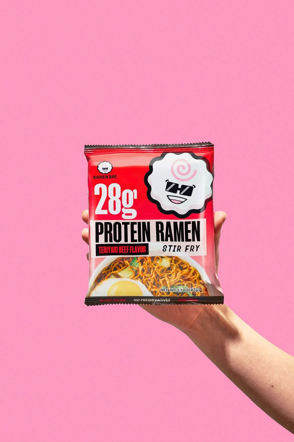 An image of a ramen packet against a solid backdrop for a Product Detail Page