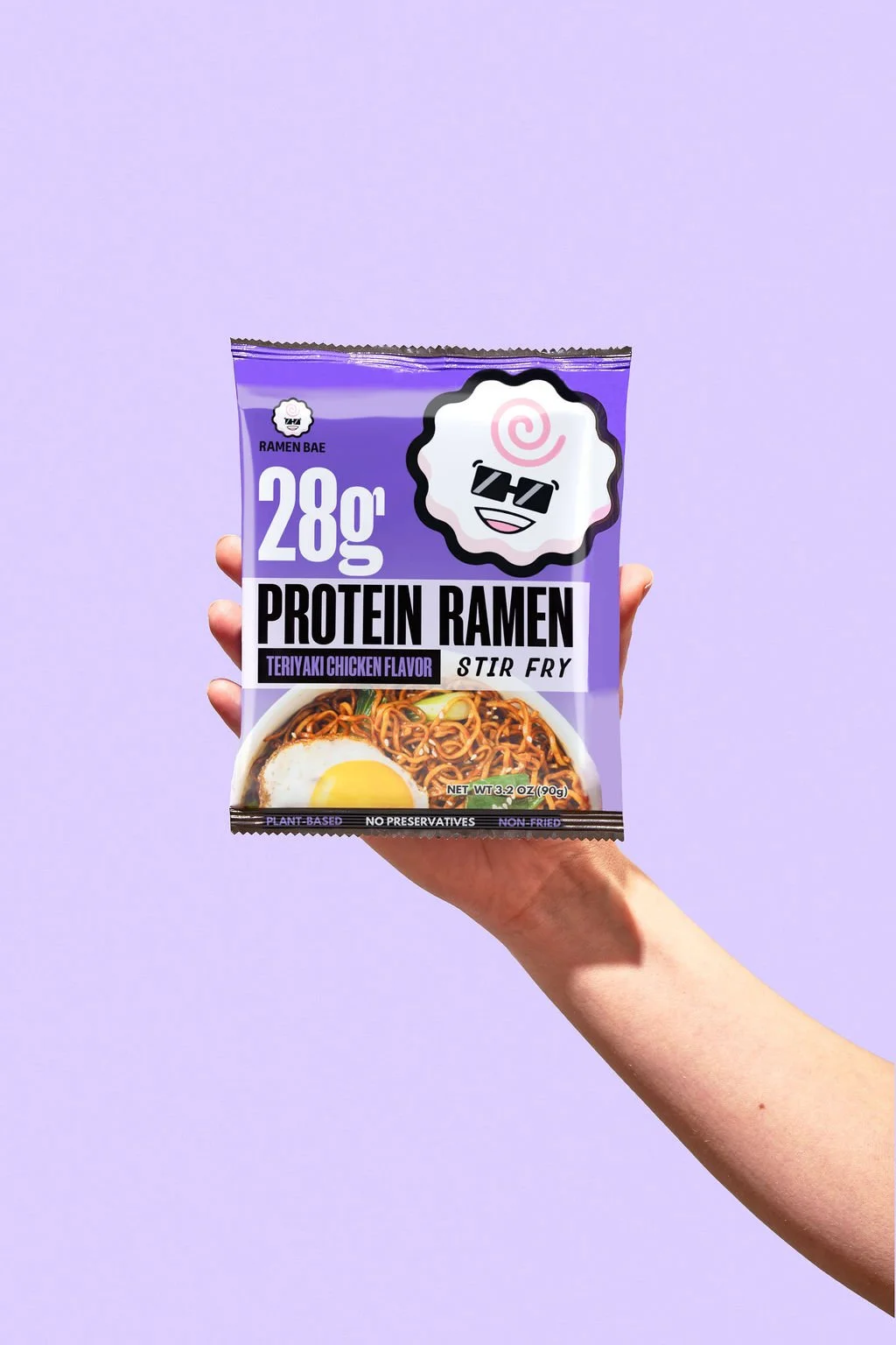An image of a ramen packet against a solid backdrop for a Product Detail Page
