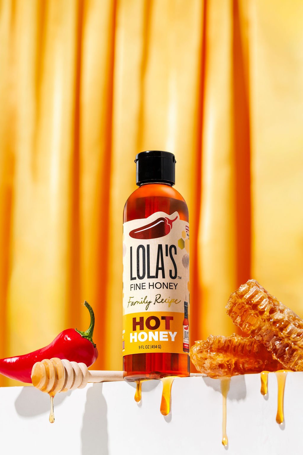 A product photo of honey for a PDP