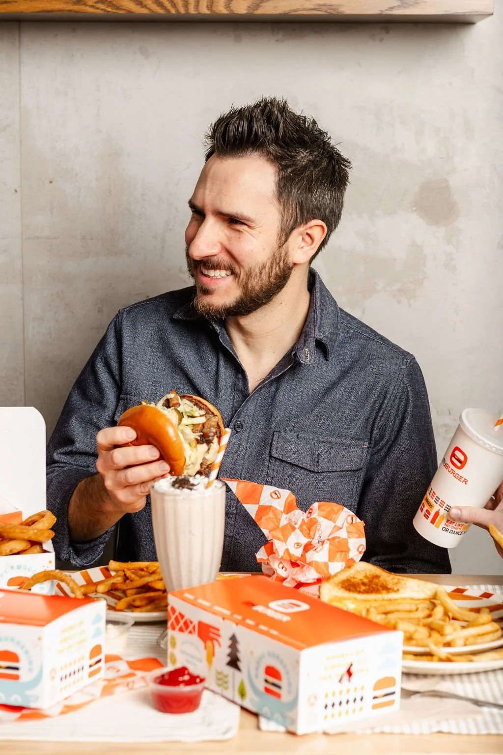 Lifestyle product photography for a burger brand