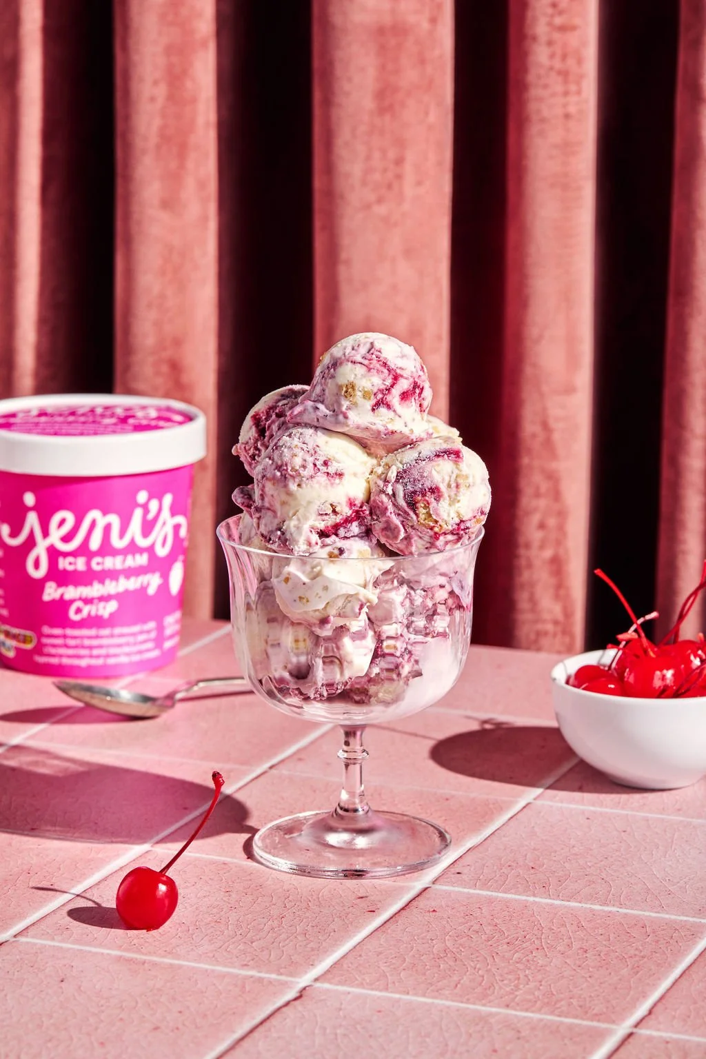 Product photography in a studio for an ice cream brand