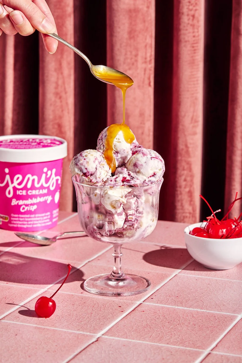 Product photography in a studio for an ice cream brand