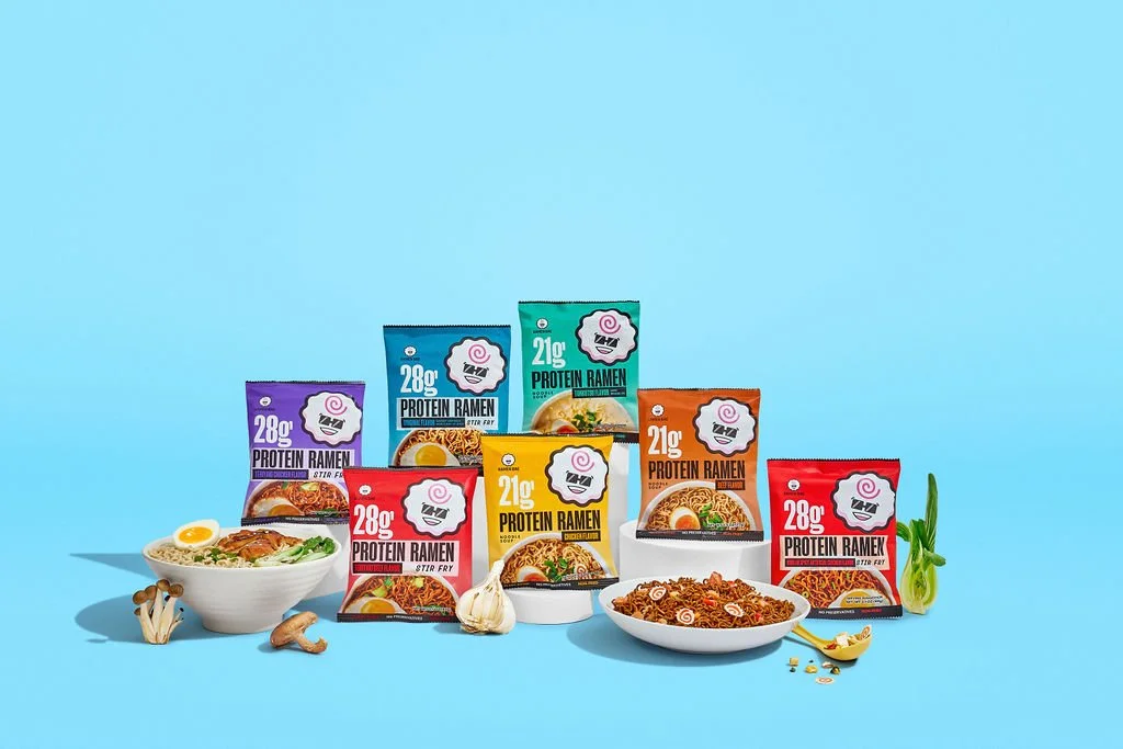 A product photography setup in a studio for the ramen bae, by a product photographer