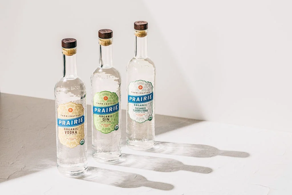Organic liquors for a studio product photoshoot