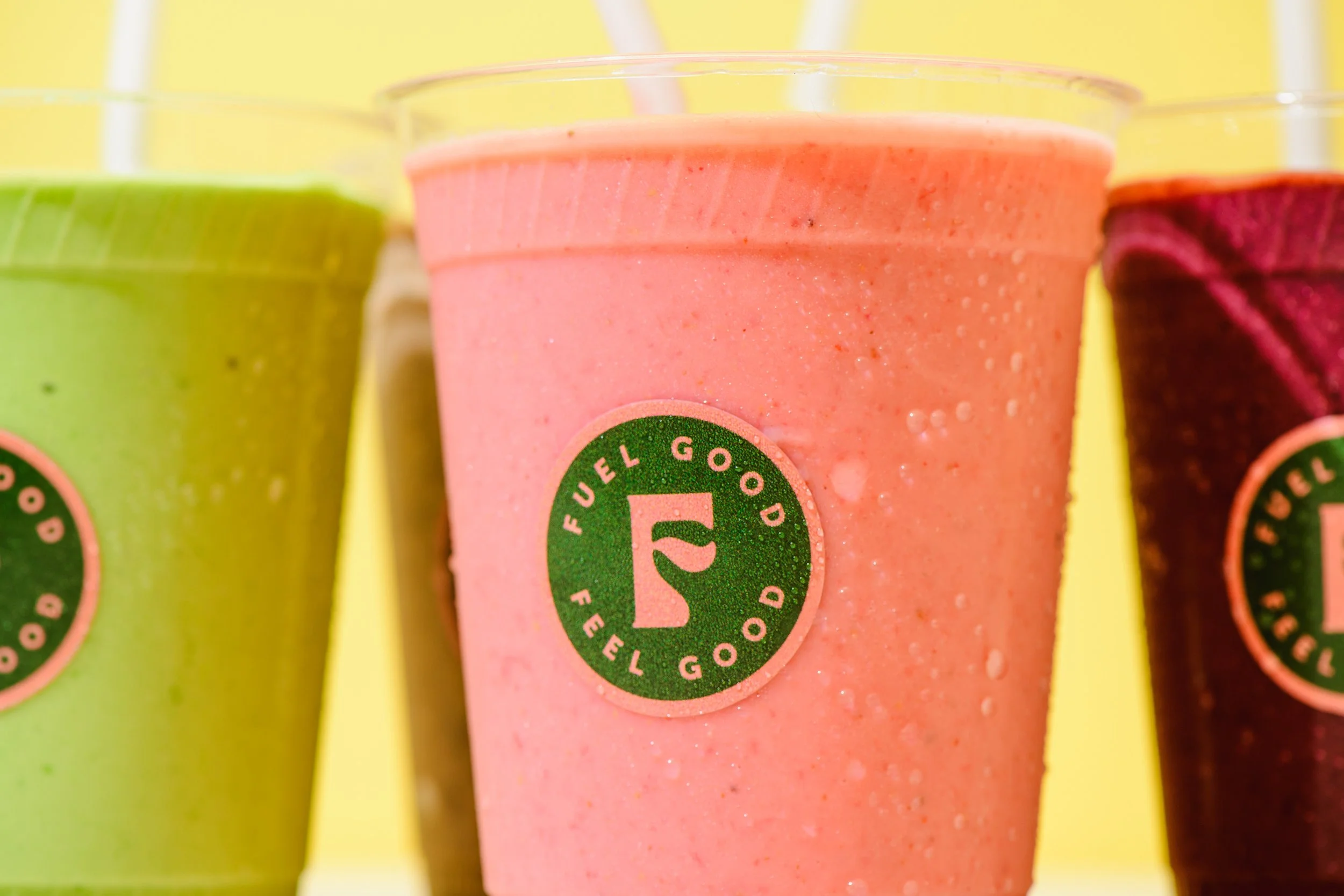 beverage photography of smoothies for a clean restaurant