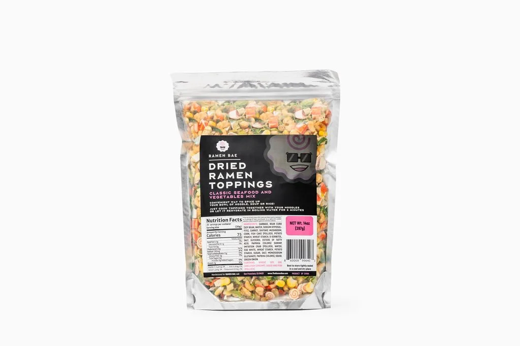 A product image of a ramen topping packet