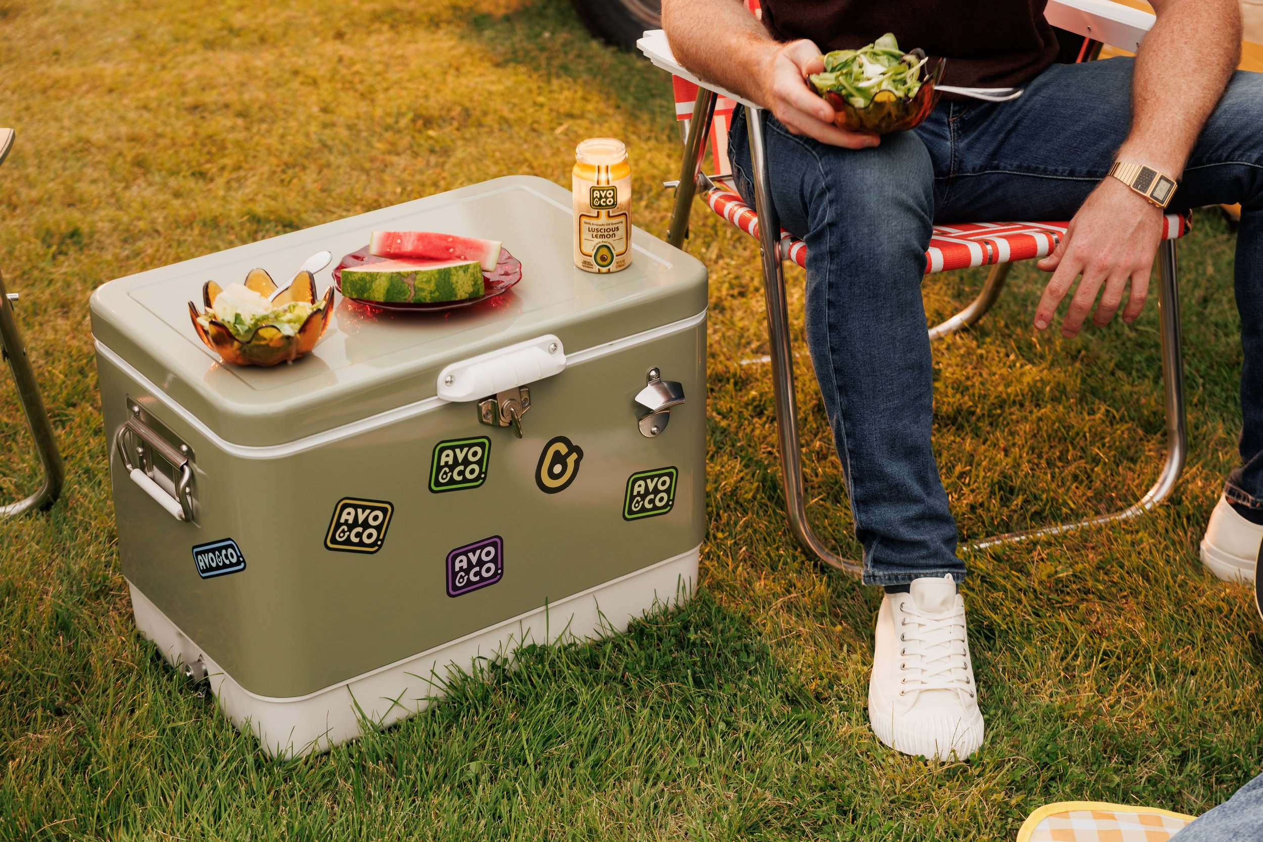 Brand photography with brand stickers, product photos, and lifestyle photography