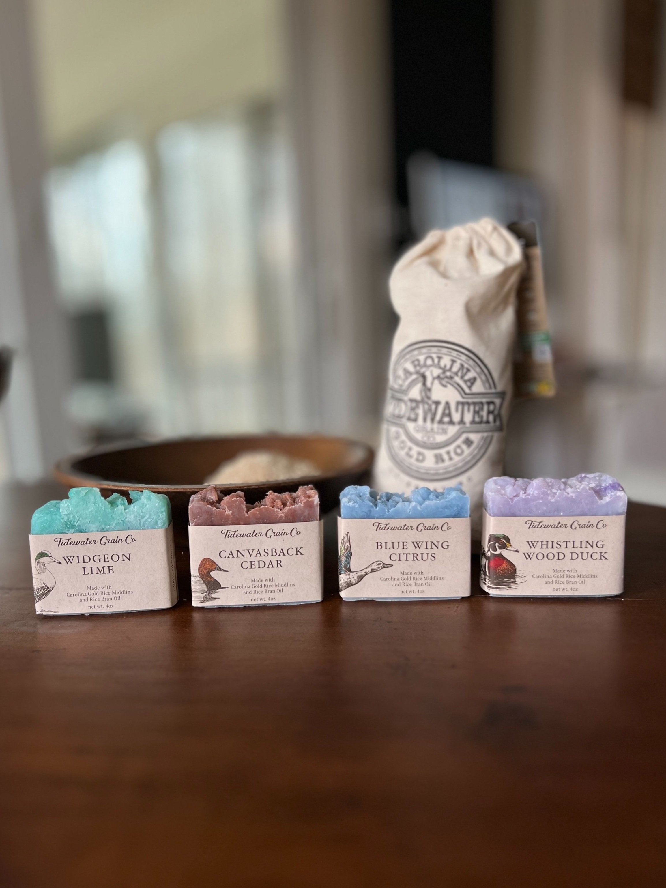 Four Tidewater Grain Rice Soap Bars