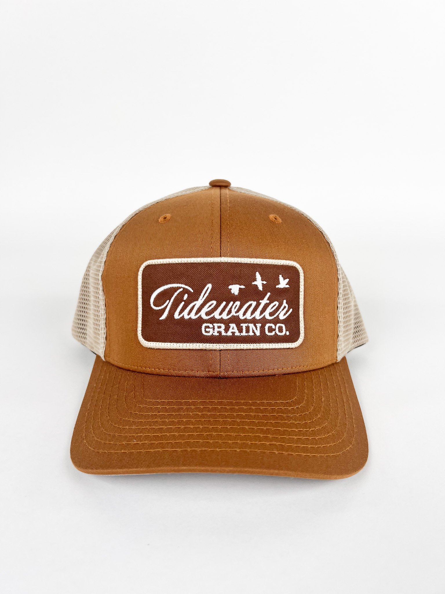 Bran-color FlexFit Hat with Brown Embroidered Tidewater Patch