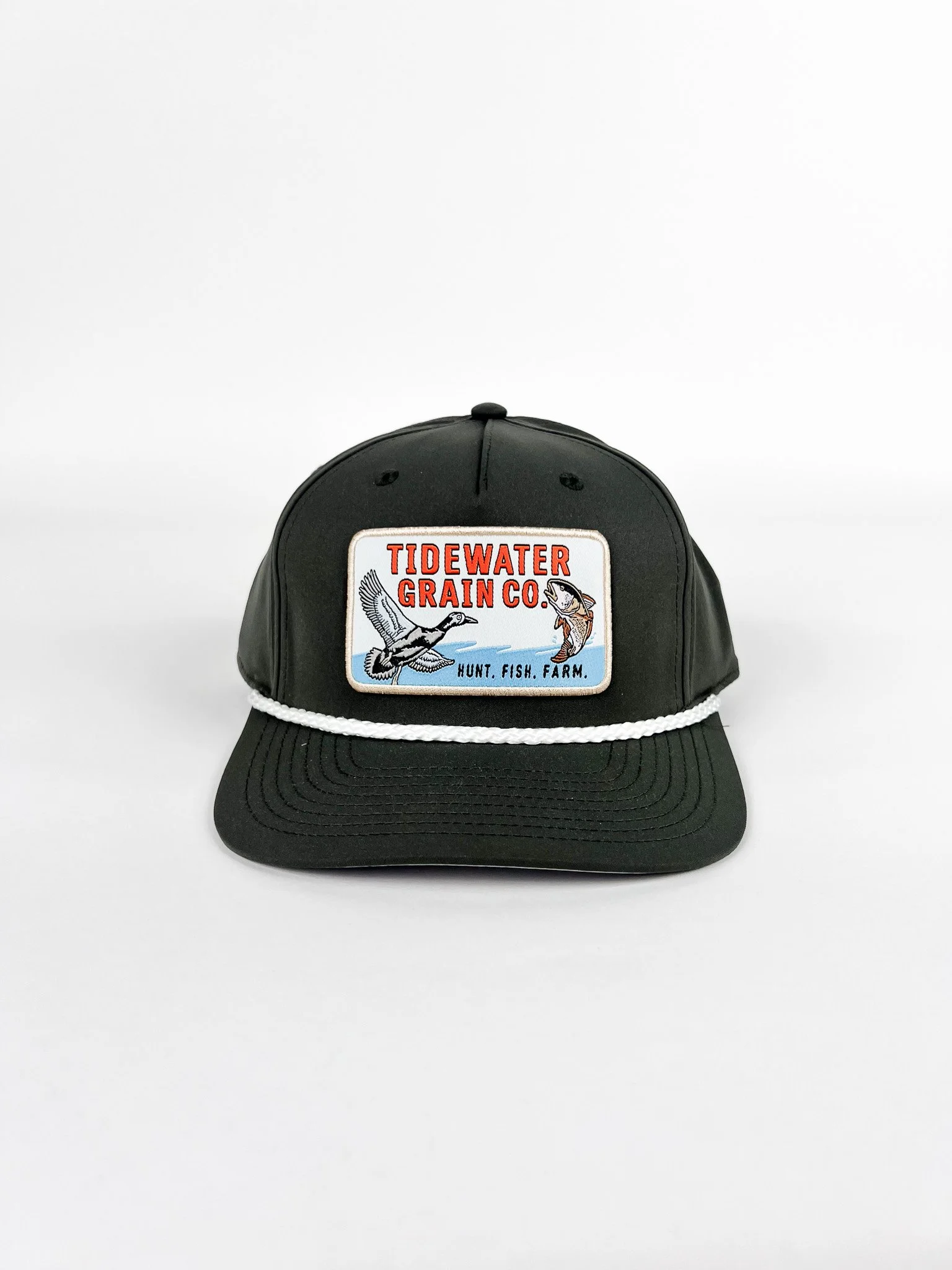 Green Richardson 256 Rope Hat with Woven Tidewater Hunt Fish Farm Patch