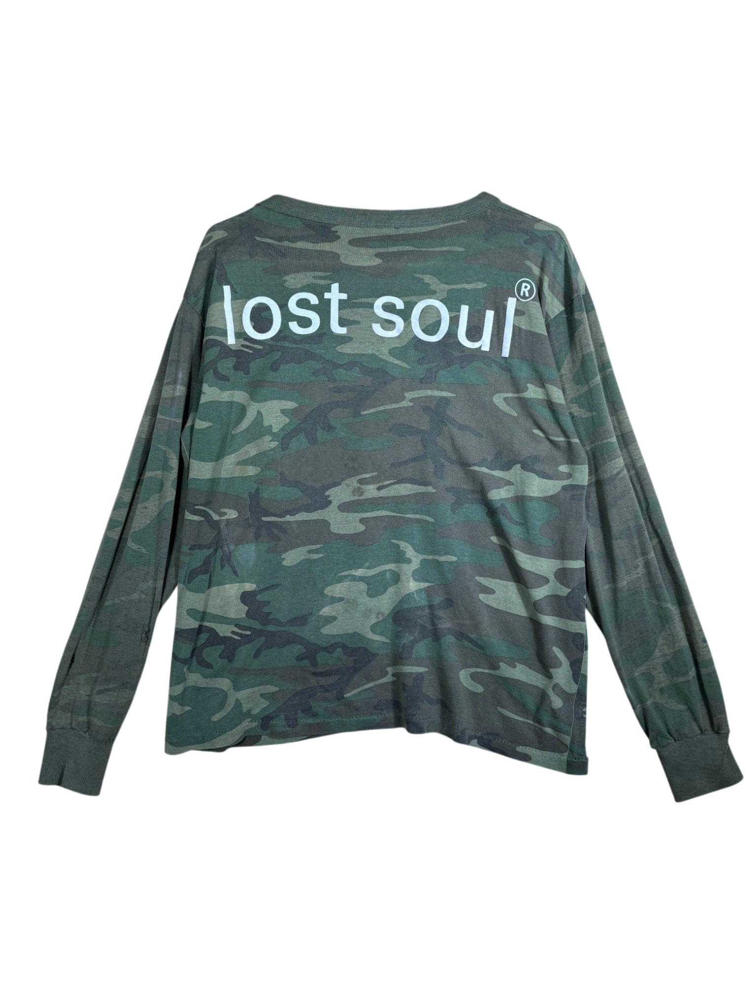 lost soul® 90s camo longsleeve tee / SMALL