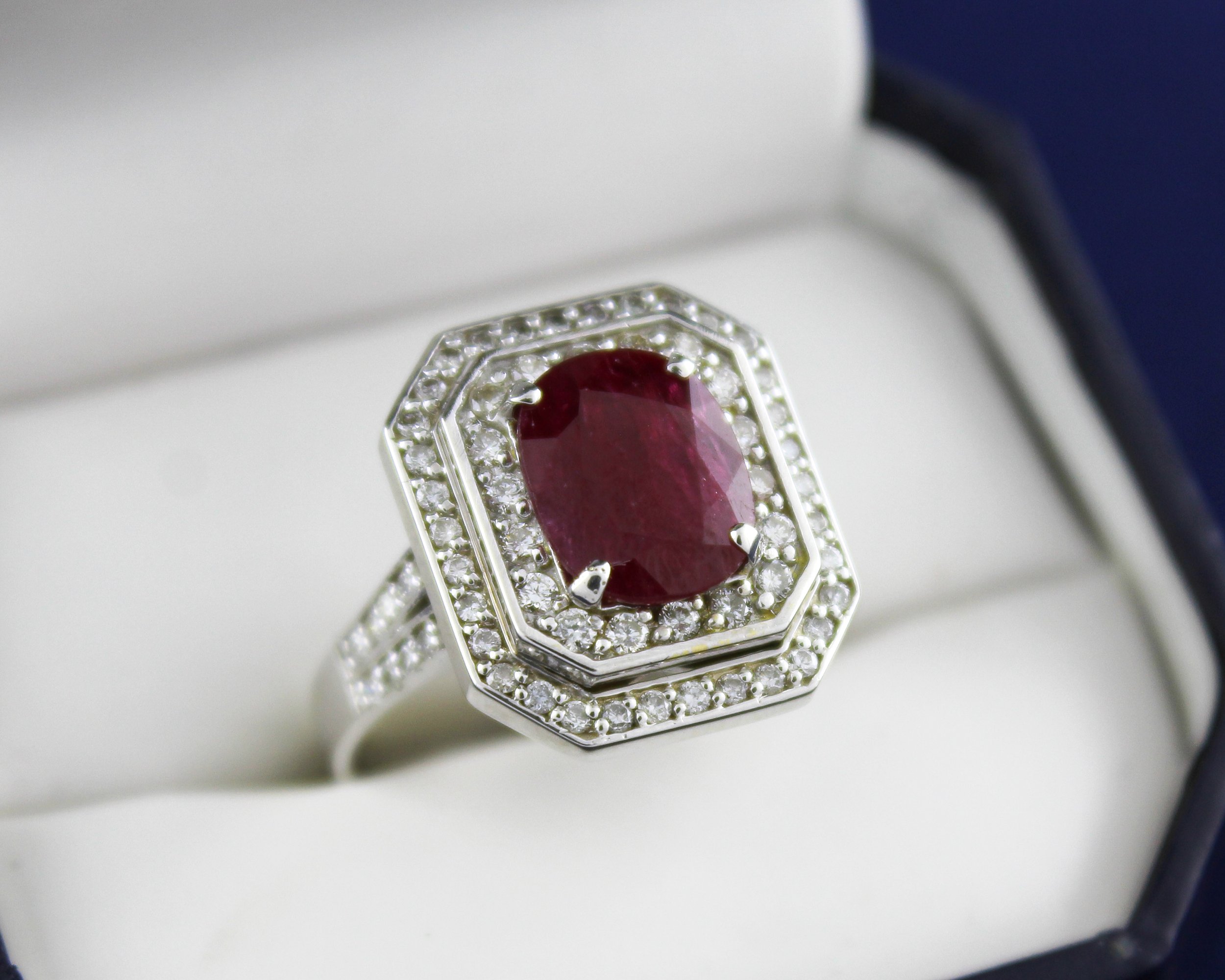 Gin and Grace 14K Yellow Gold Natural Ruby Ring with Real Diamonds - 11R79A