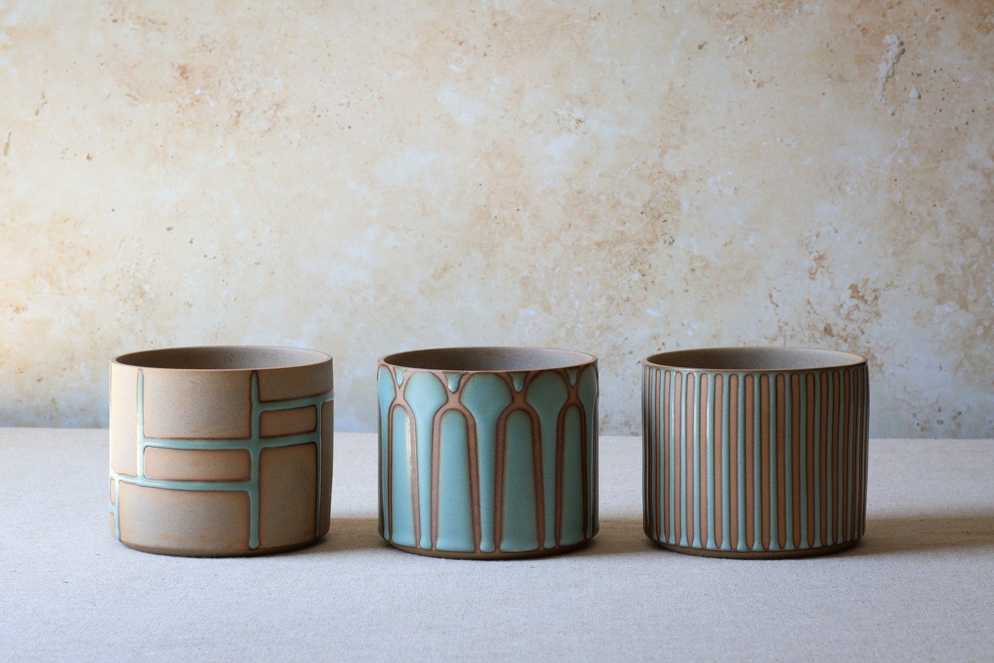 Cloche pot designs🪴. These are experimental: I'm trying to discover patterns that I really believe in and make sense with my overall (usually minimal) vibe. Let me know in the comments if you have a favorite of the three! I'm doing the research &amp