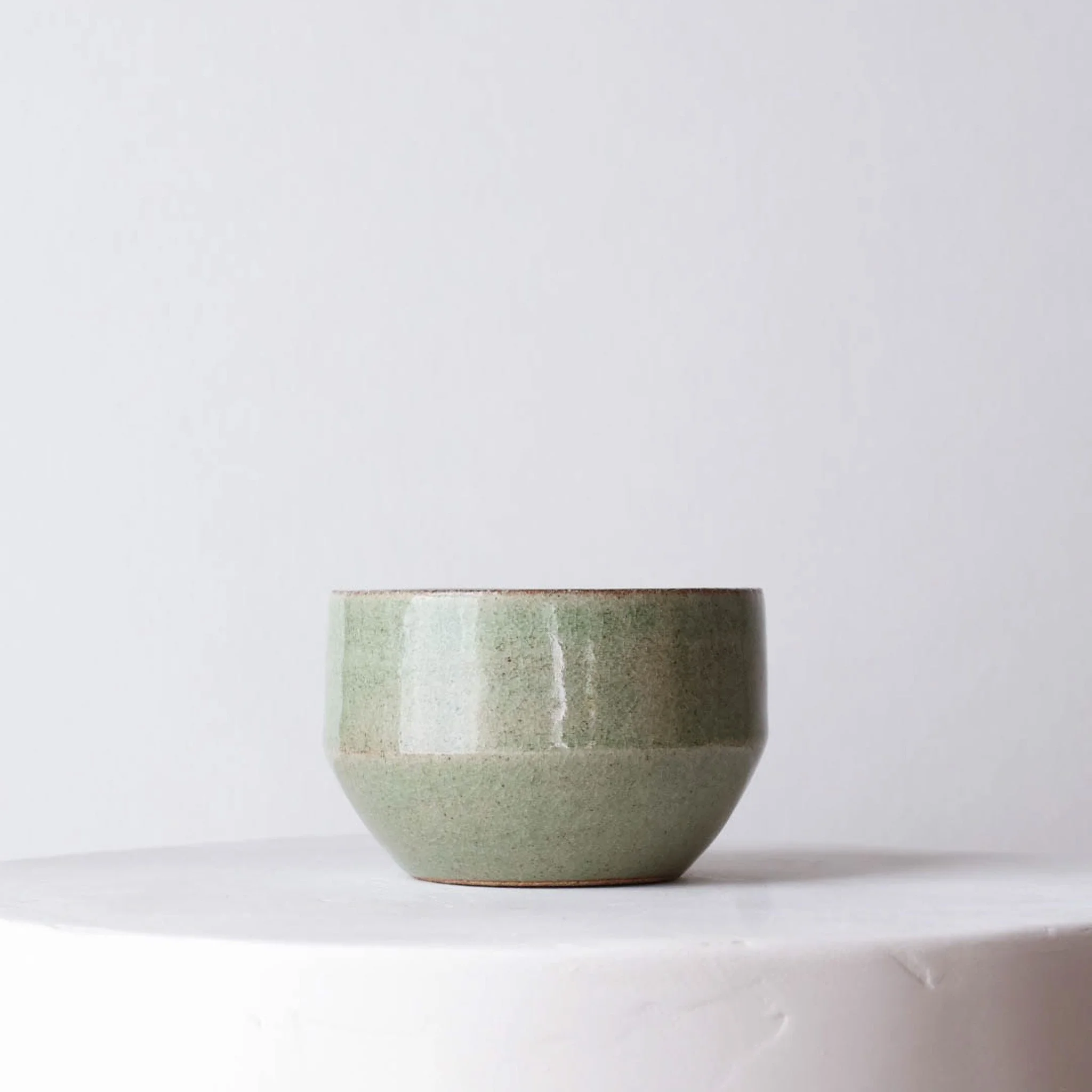 Handmade Stoneware Bowl — Sea Glass Green
