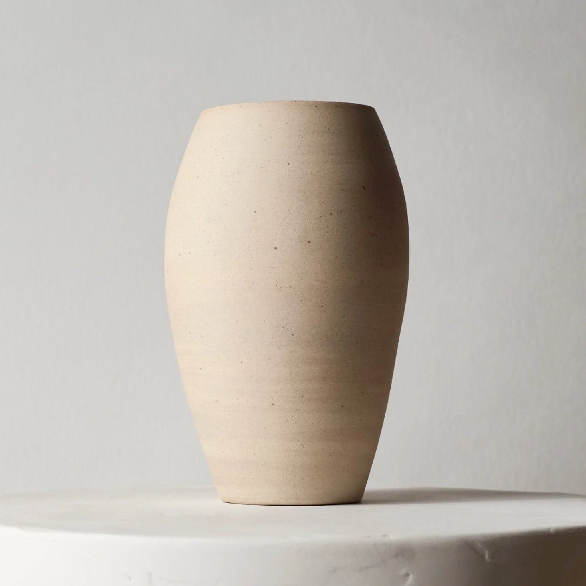 Handmade Stoneware Vase - Raw Clay Finish