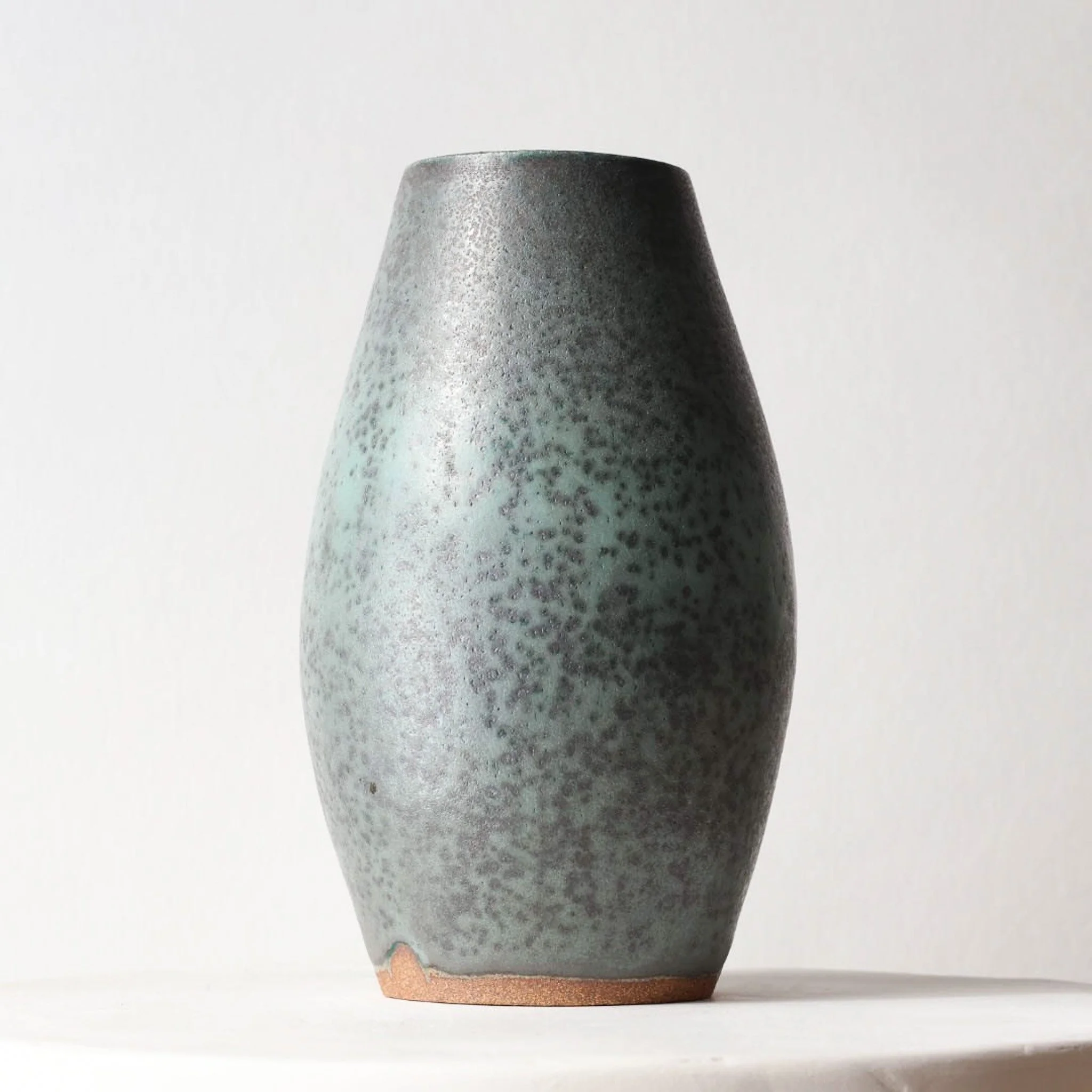 Handmade Stoneware Vase — Layered Blue Glaze