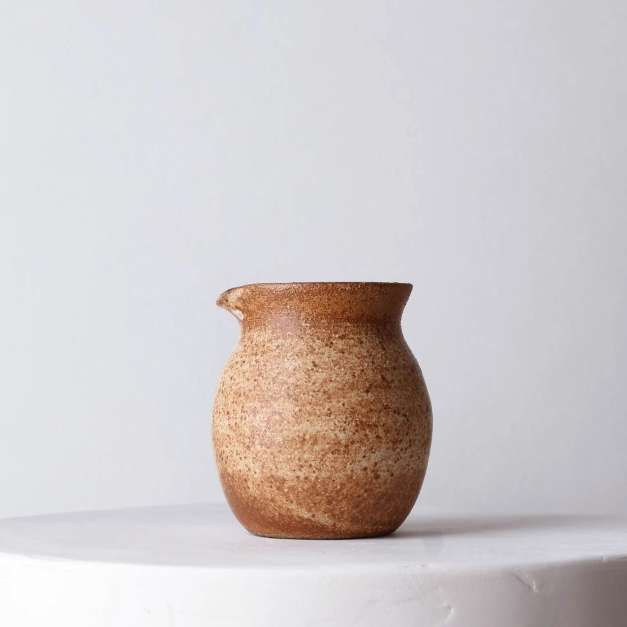 Small Stoneware Pitcher — Handleless Pourer