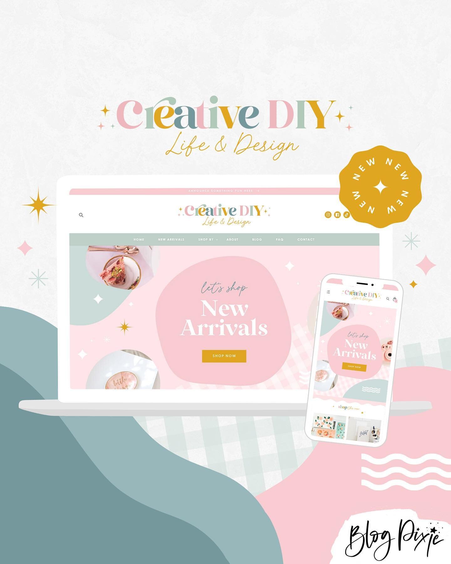 ✨NEW✨ The latest collection to hit the shop is Creative DIY, full of fun pastel shades, gingham print and stars 💖 Find the Shopify theme and Canva templates at blogpixie.com