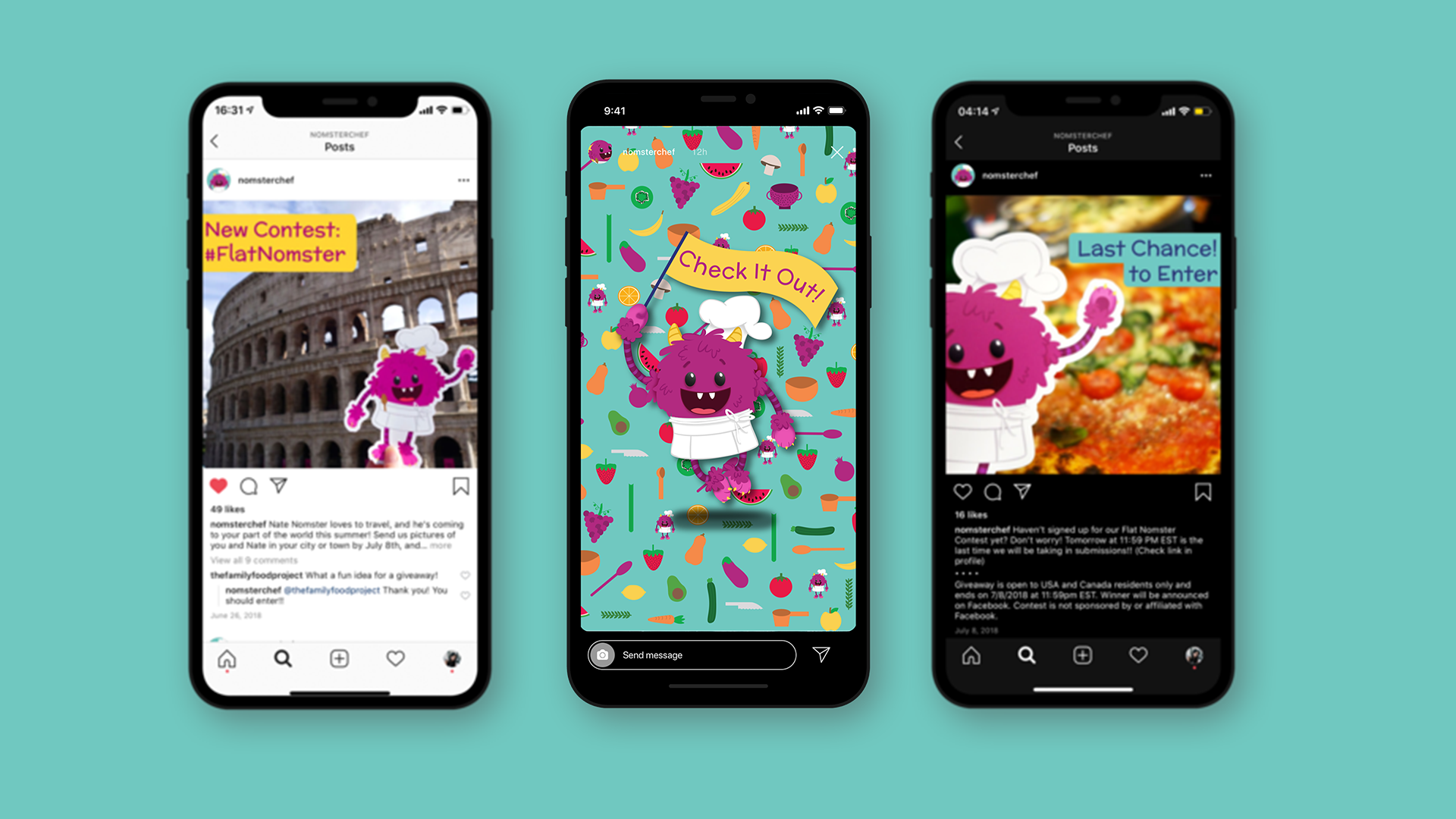 Nomster Chef — Social Media and Print Communication