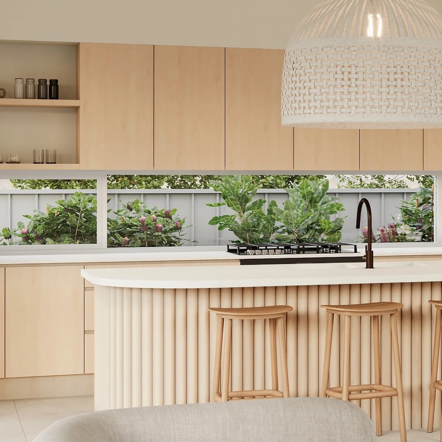 Gorgeous Gladesville taking shape. We&rsquo;ve been sure to keep the beautiful warm, natural tones while still using super-durable, kitchen-friendly products; @polytec Melamine in Natural Oak and @acstonegroupptyltd  White Canvas benchtops work perfe