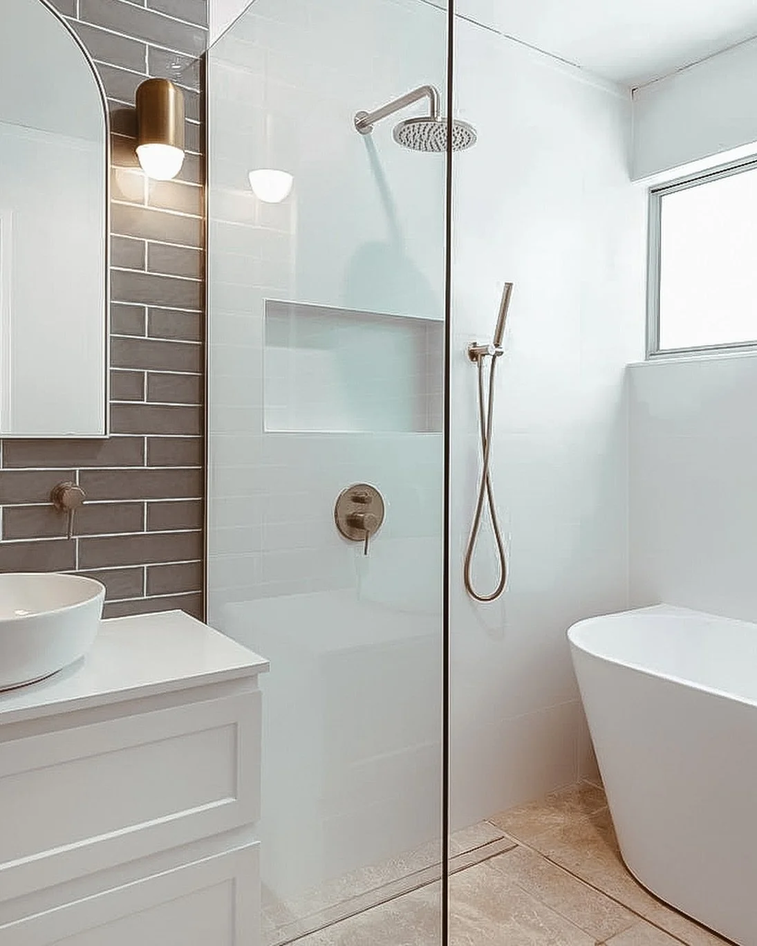 👉🏻 S W I P E | A very satisfying before and after. Should I have kept the lace curtains? 😜

&bull;
#sydneybathrooms #bluemountainsinteriordesign #interiordesignsydney #interiorbeforeandafter #bathroombeforeandafter