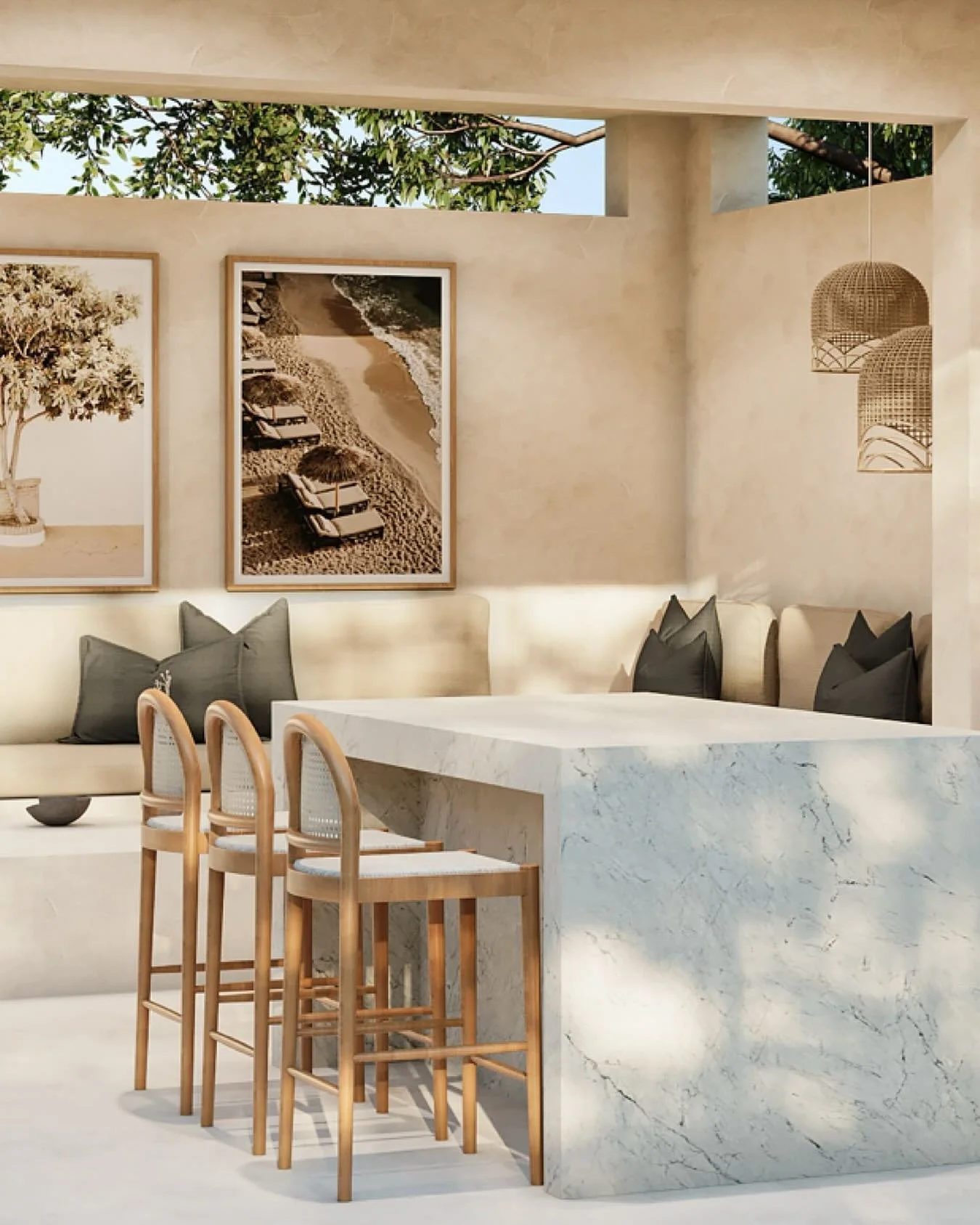 Any opportunity to soak up that warming Winter sun ☀️ A little less patio, a little more bringing indoor living out in this alfresco concept.

&bull;
#interiordesignsydney #bluemountainsinteriordesign #alfrescoliving #outdoorstyling #outdoorkitchens 