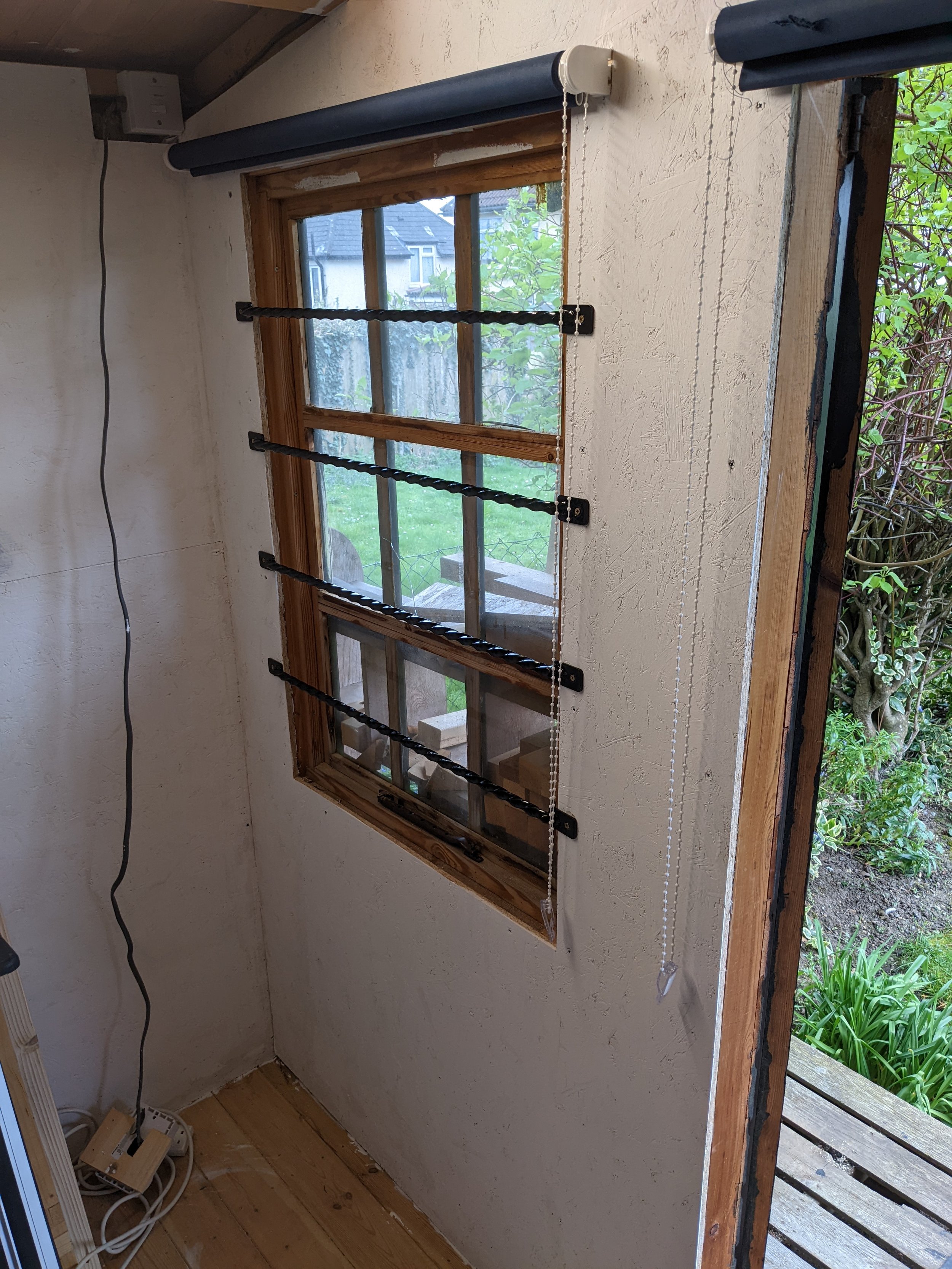 Window wall painted and given security bars