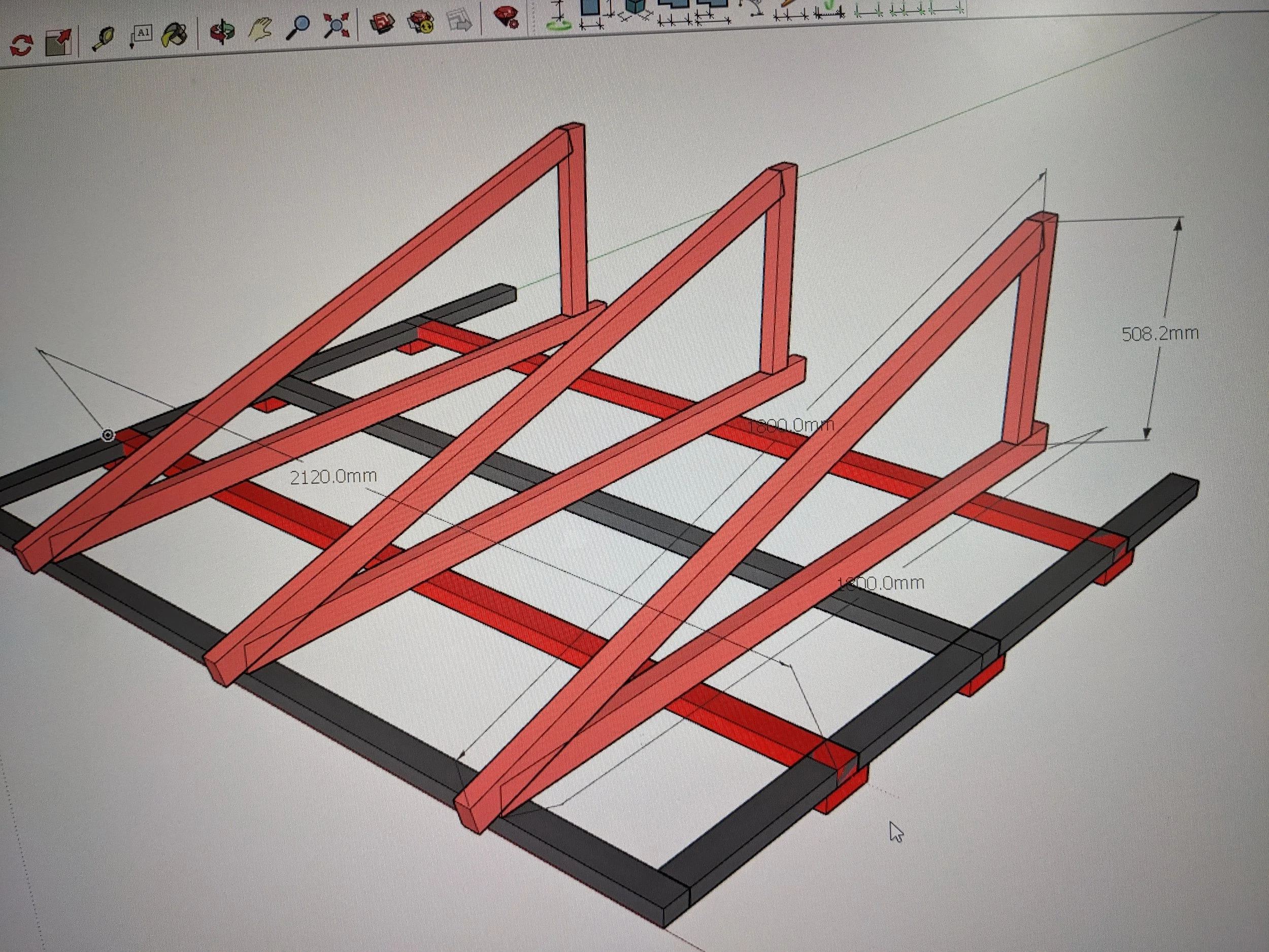 The drawing in Sketchup. The description of the page explains this image