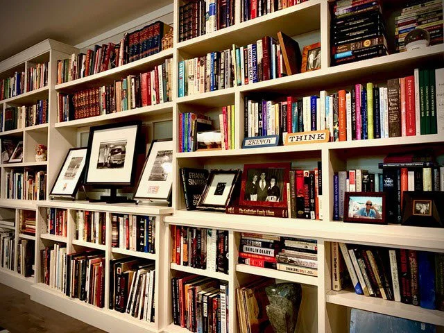 Author E.J. Simon's home library