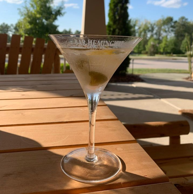 dirty martini in a Bar Hemingway glass