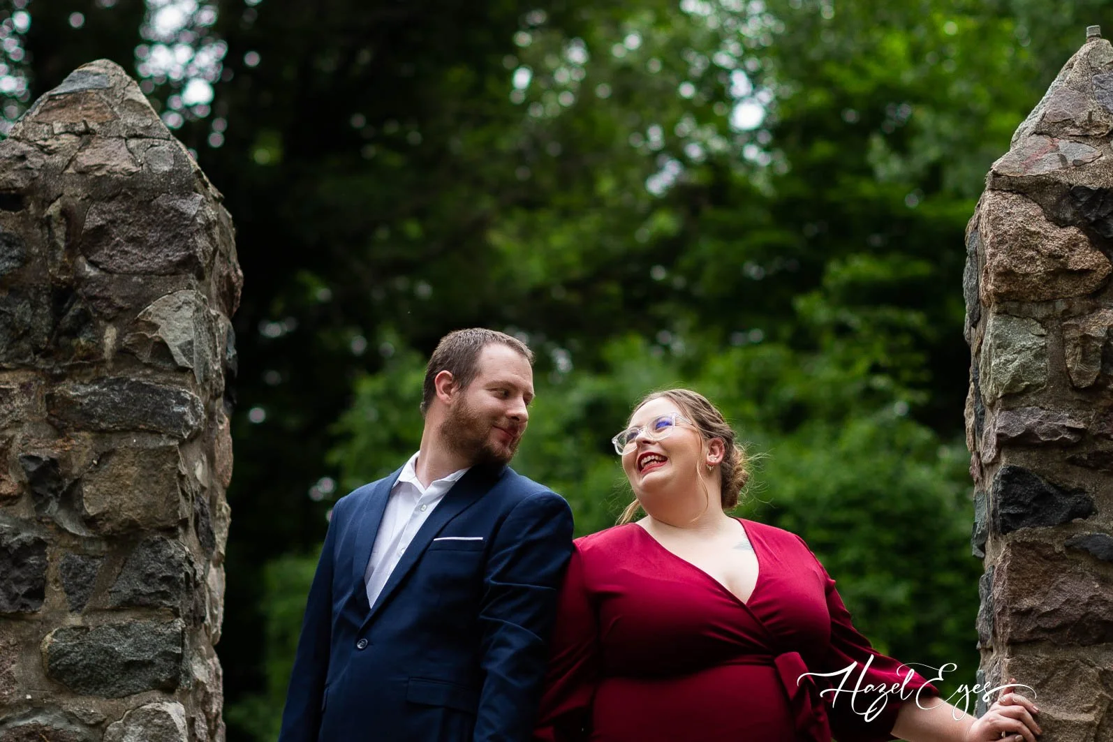 engagement photo session Michigan wedding photographer canton, MI White Lake Township Library, Walled Lake, suit red dress, hazel eyes and co. Hazel Eyes & Co.