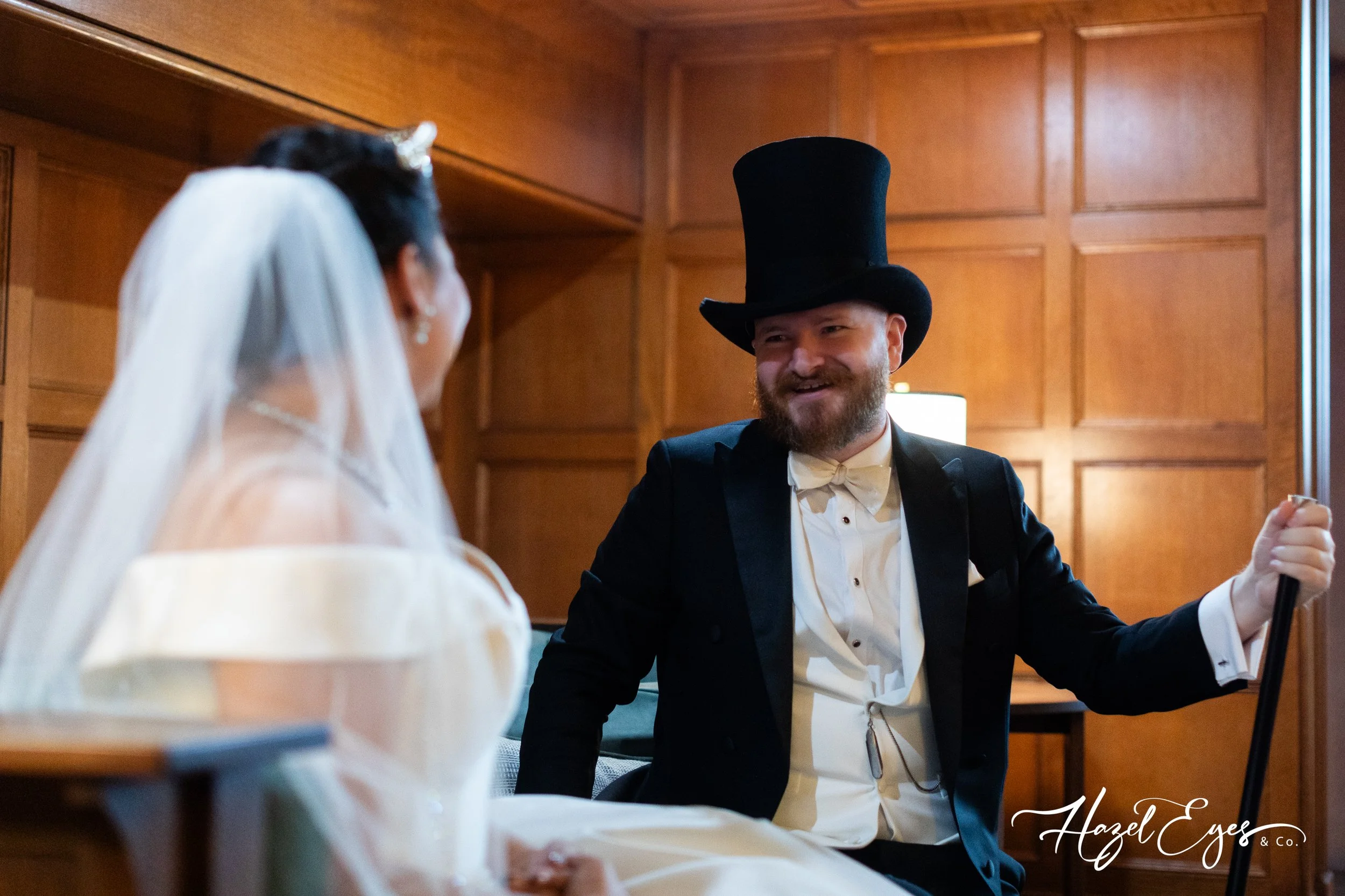 Downtown Detroit Wedding Michigan wedding photographer Detroit, MI hazel eyes and co. Hazel Eyes & Co. Great Gatsby 1920s Wedding Gem Theatre Top Hat First Look