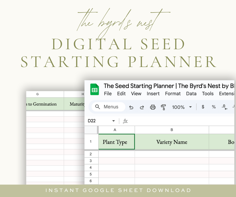 The Seed Starting Planner | The Byrd's Nest by Black Spruce
