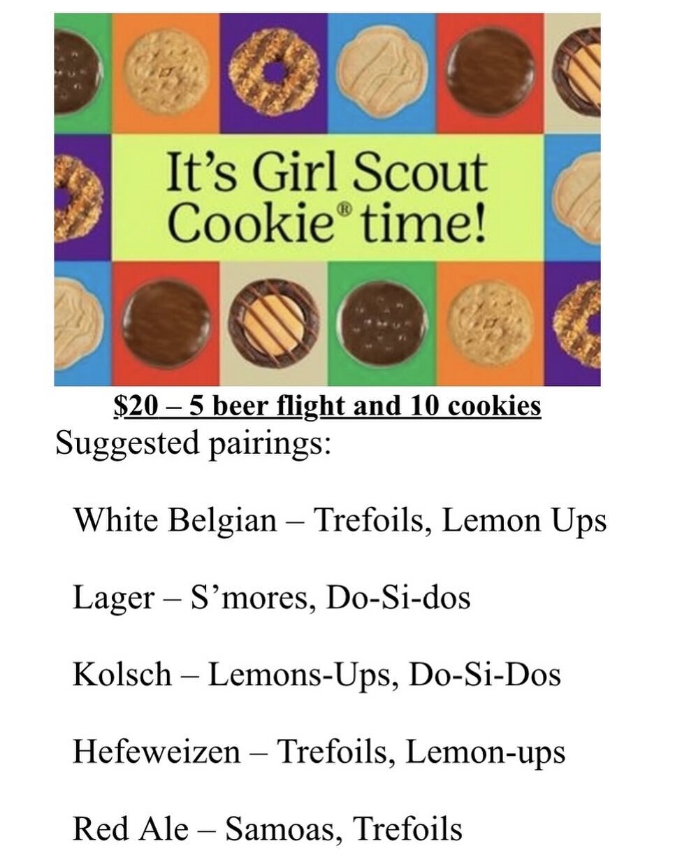 All out of Girl Scout Cookies??? We have them paired with beer!!! Get your pairing while they last 🍻🍪🍻