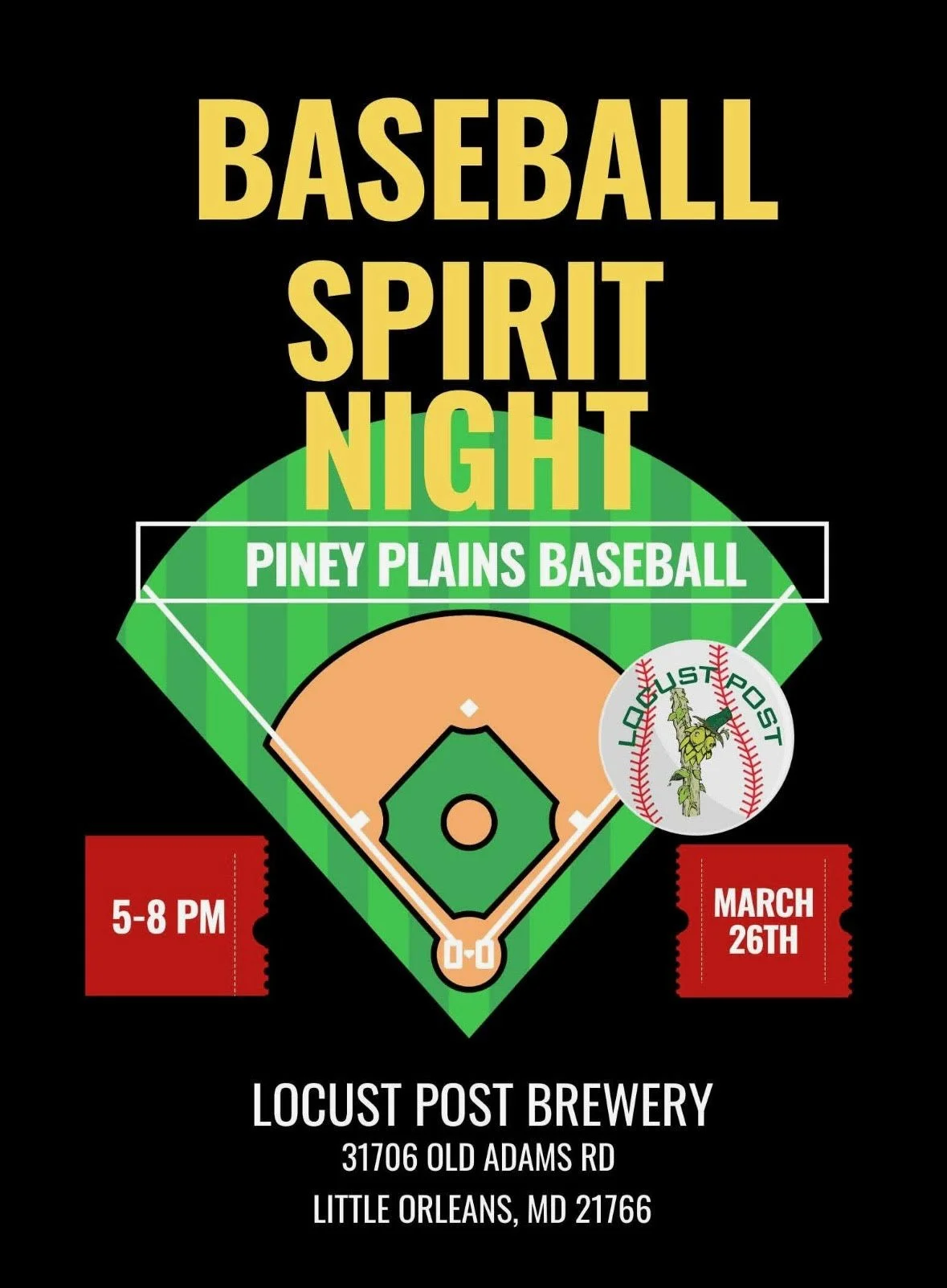 Piney Plains Baseball Spirit Night