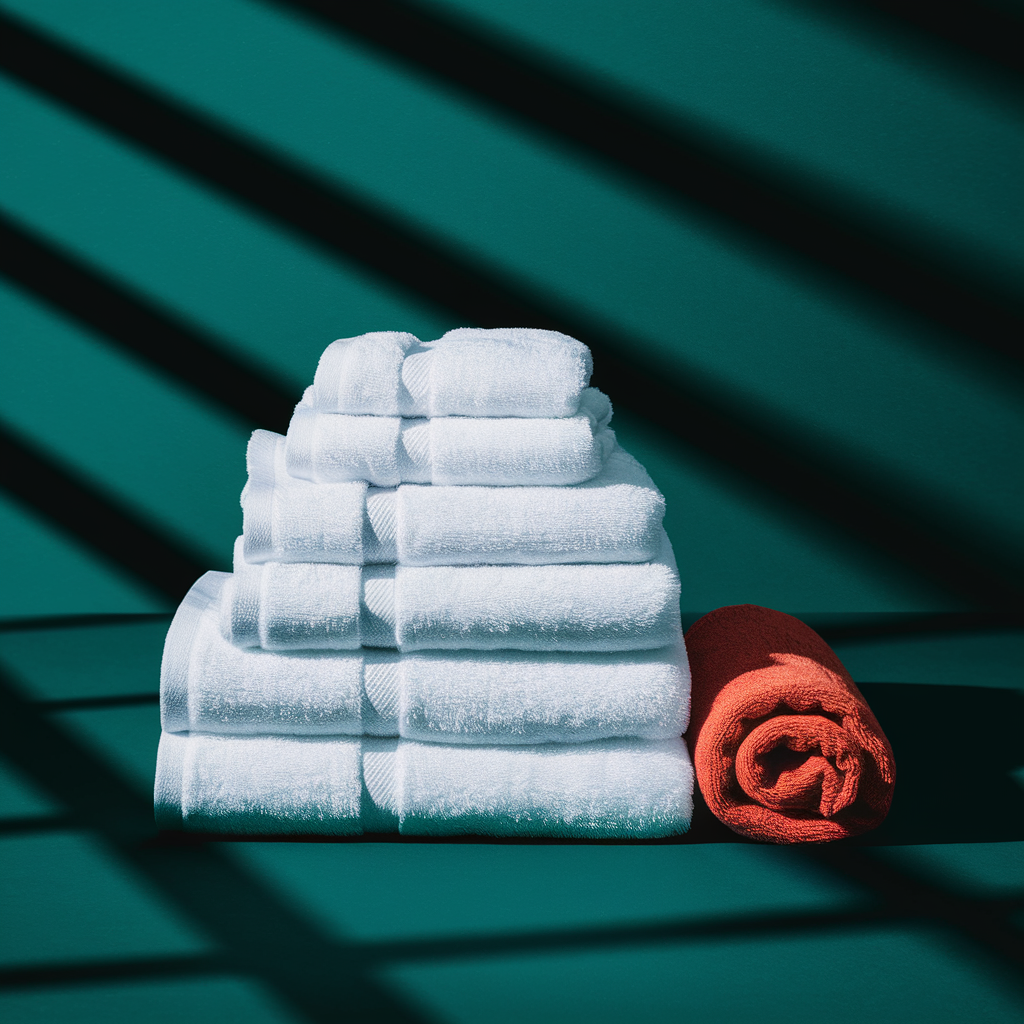 Neatly stack of towel nicely fold, wash and fold service in Long Beach
