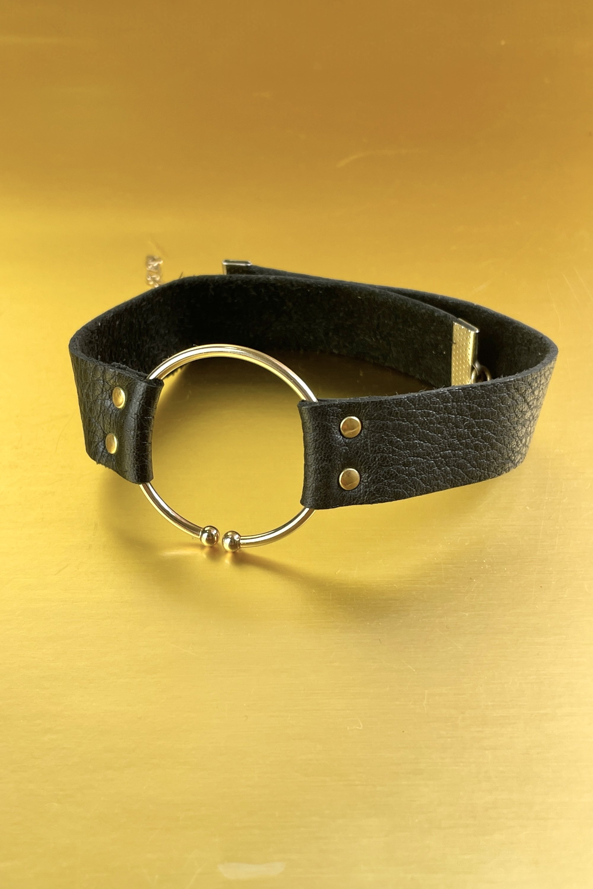 Black Leather Choker Necklace