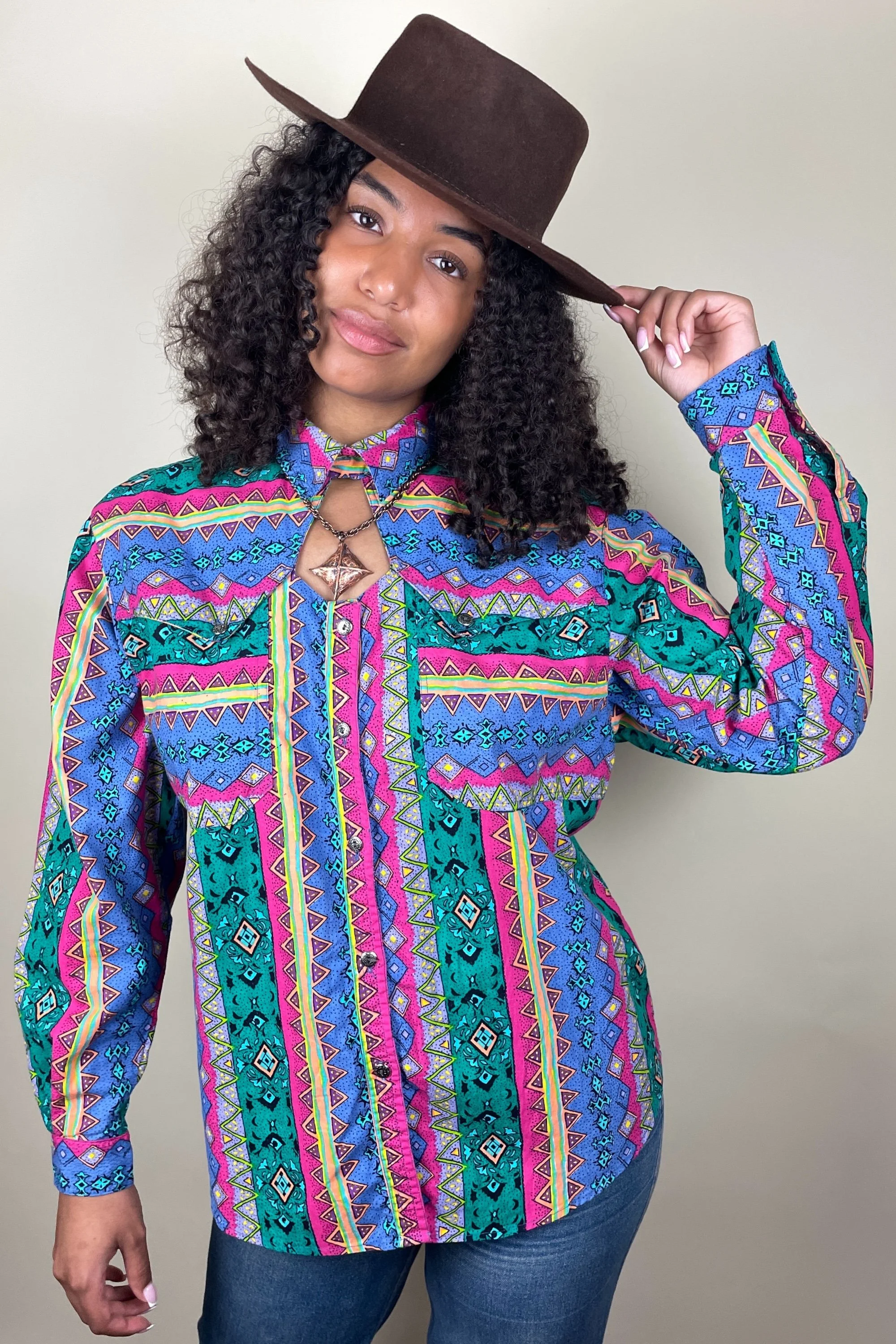Vintage Sleeveless Cactus Print Cotton Top — Ankh By Racquel