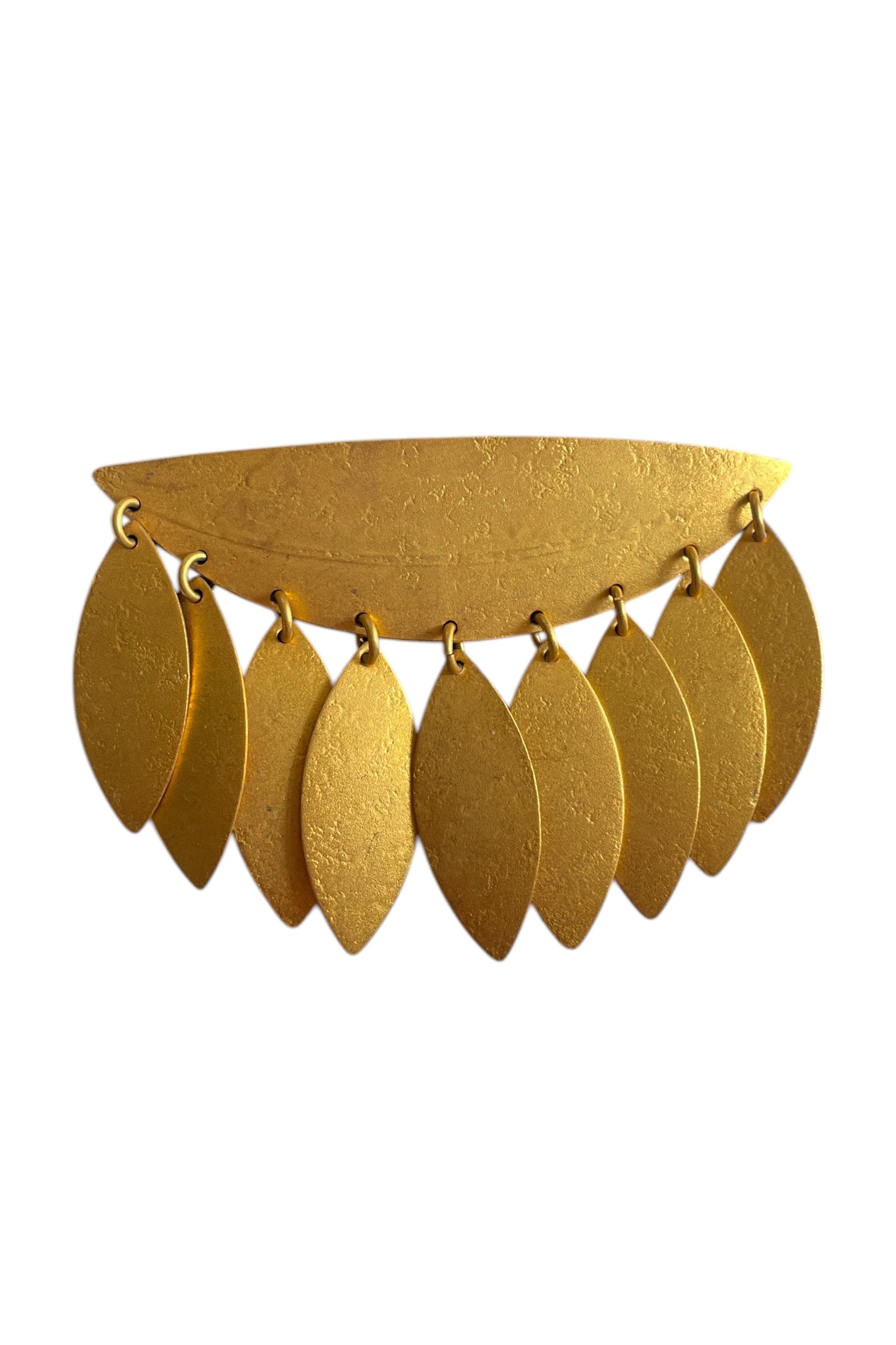 Vintage Large Gold Semicircle Fringe Brooch Selected By Ankh By Racquel