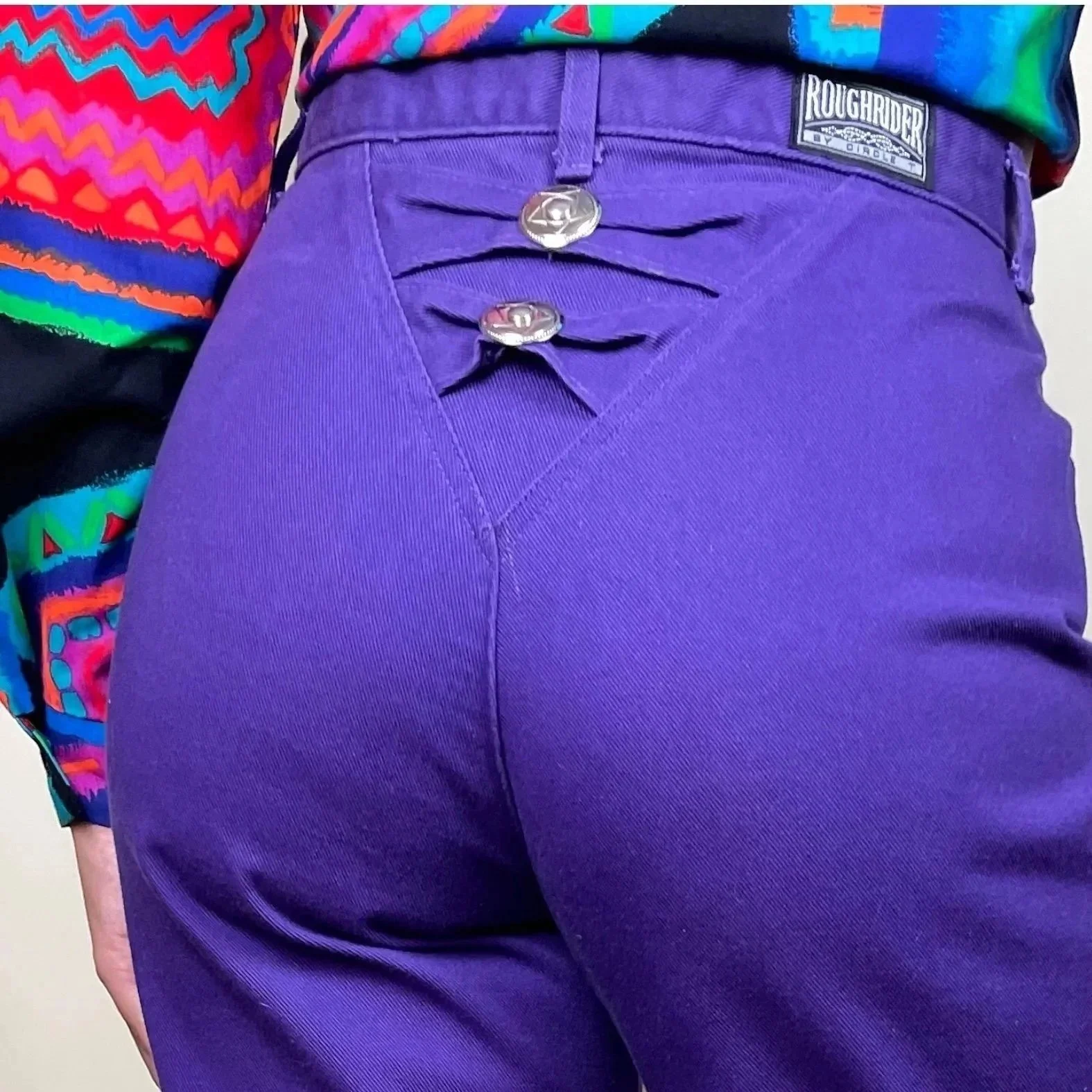 Vintage High-Waisted Purple Western Jeans