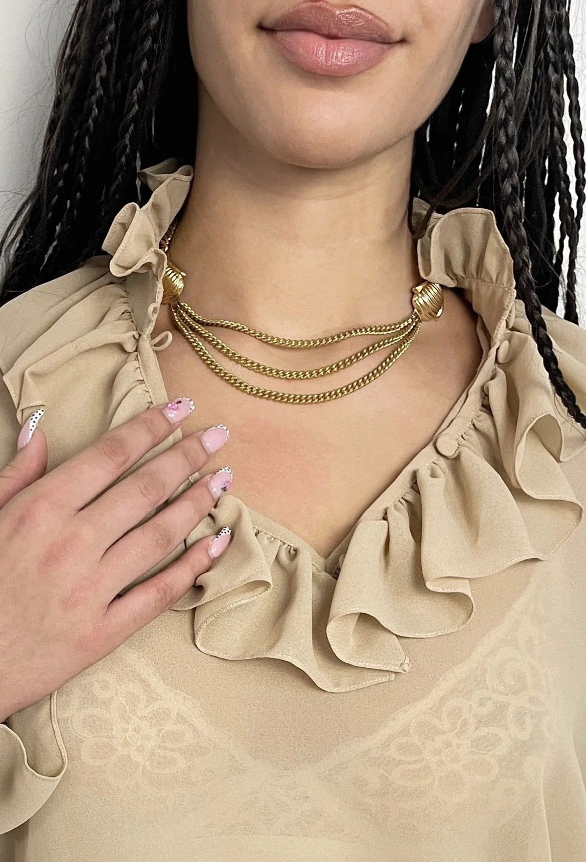 Vintage Coro Layered Gold Chain Necklace