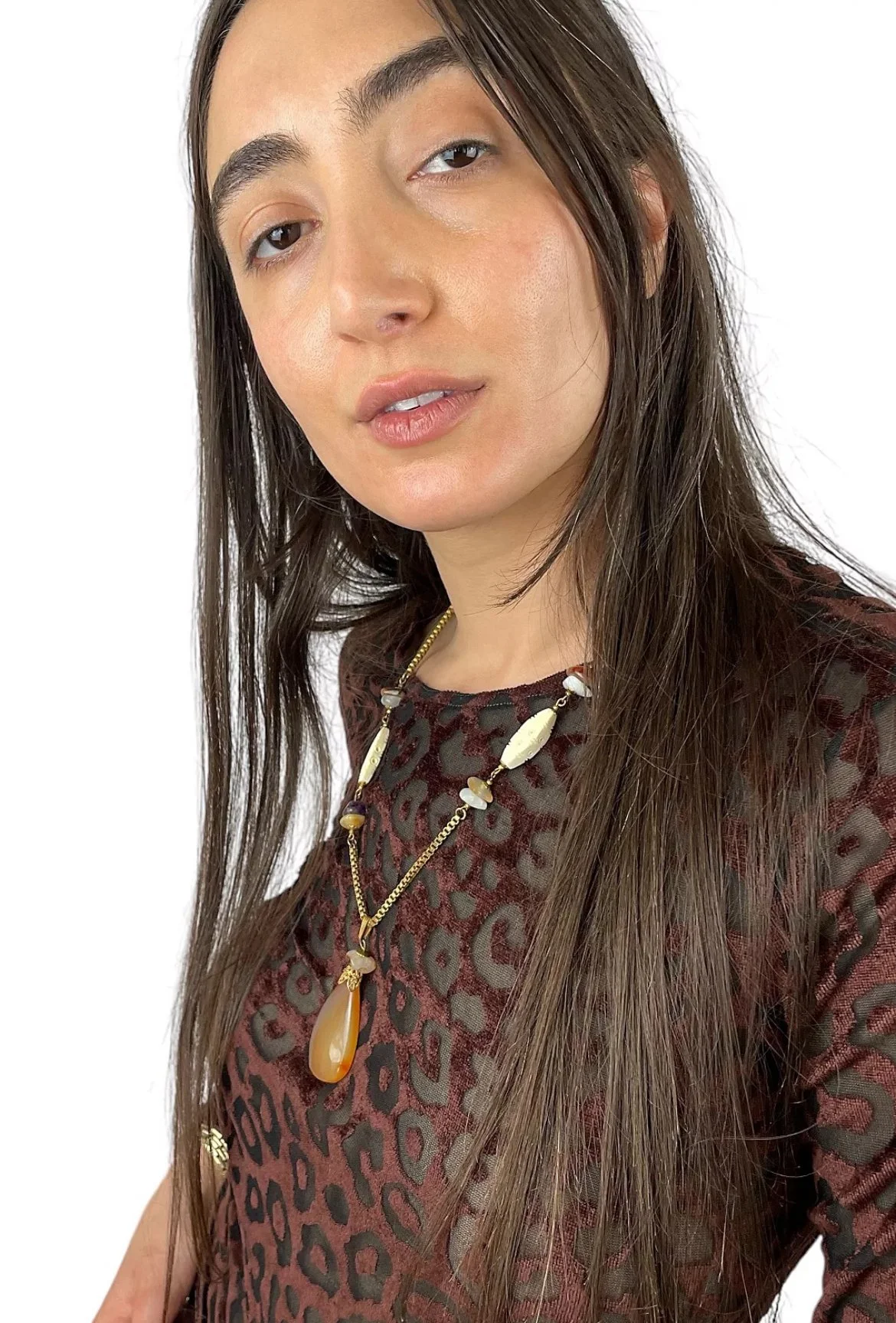 Vintage Miriam Haskell Beaded Chain Necklace