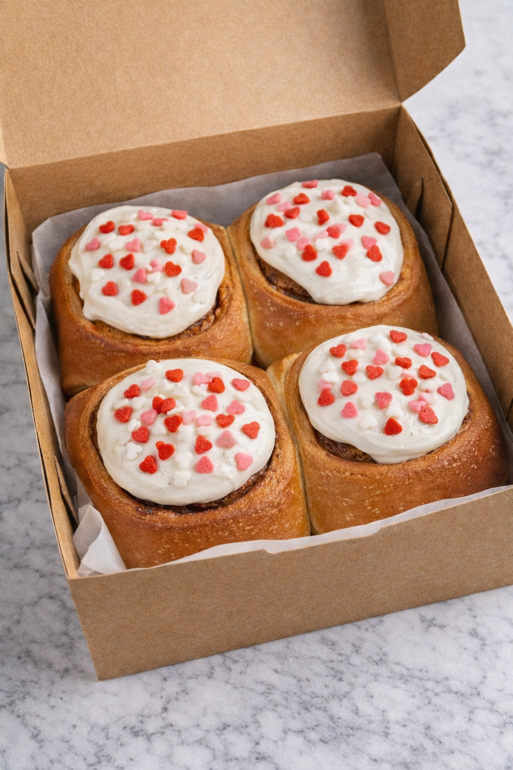 Valentines Cinnamon rolls