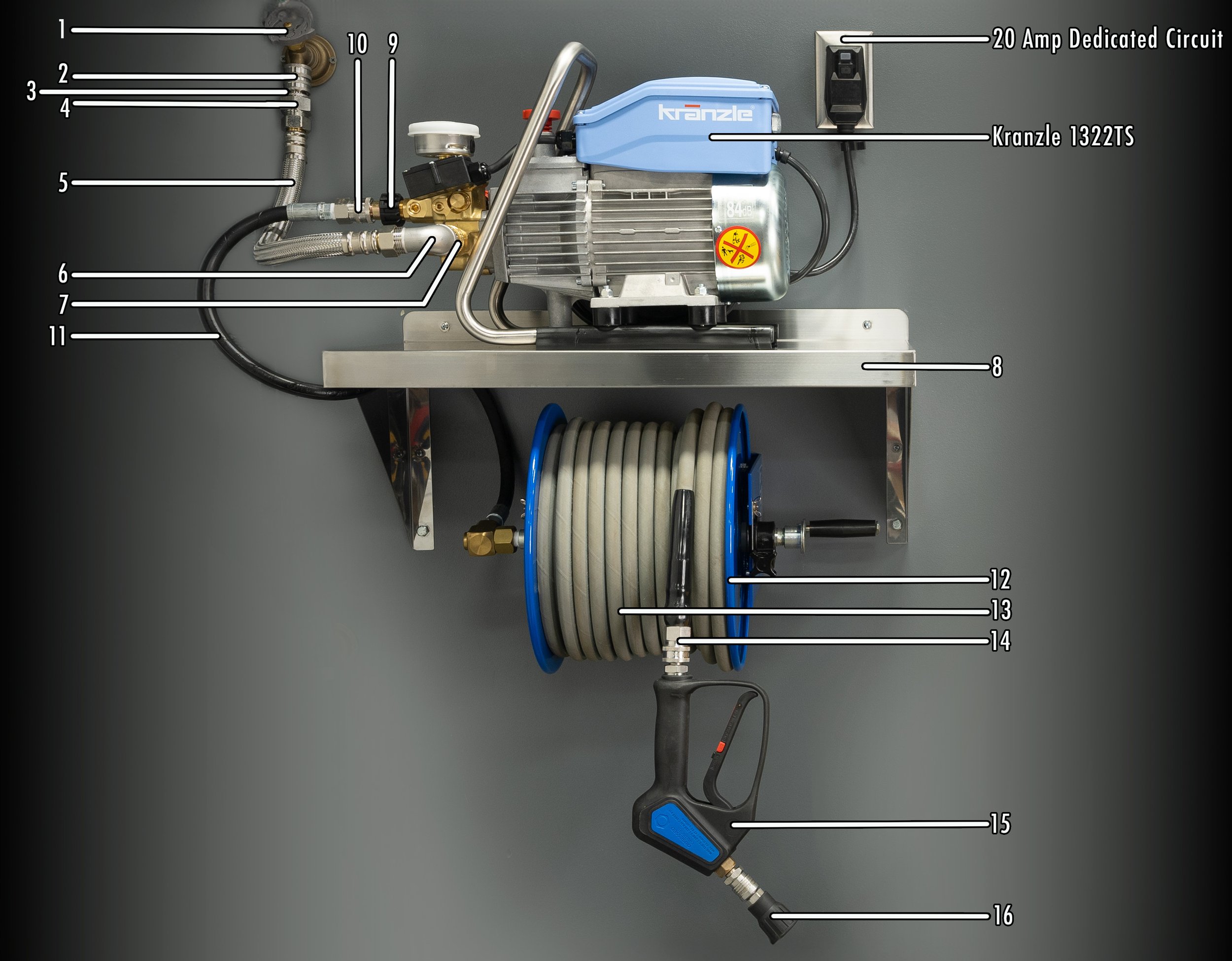 Wall Mounted Electric Pressure Washer. An Auto Detailers Dream